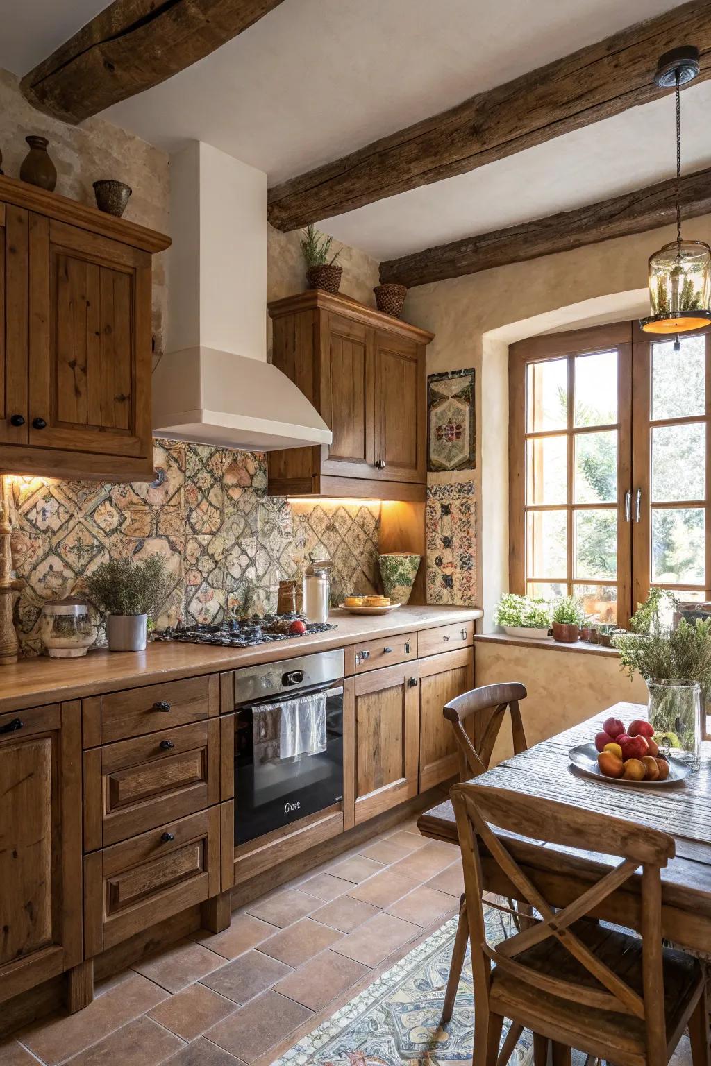 Bespoke squares inject singular character into this traditional kitchen.