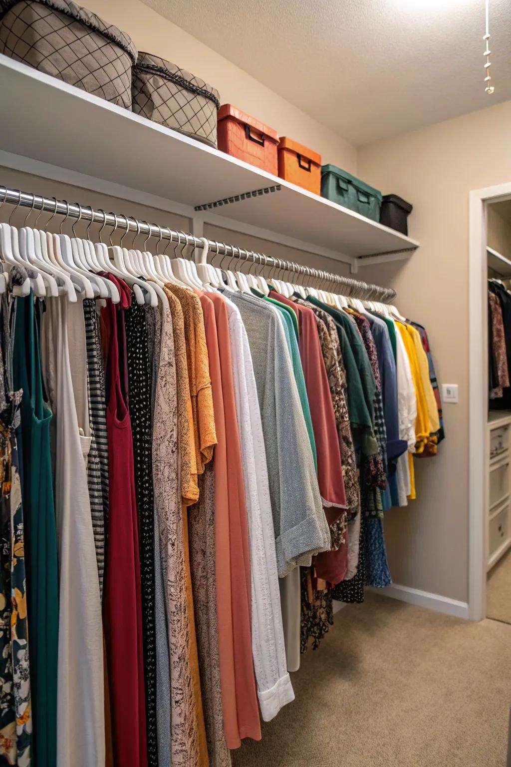 Maximize hanging space with movable rods.