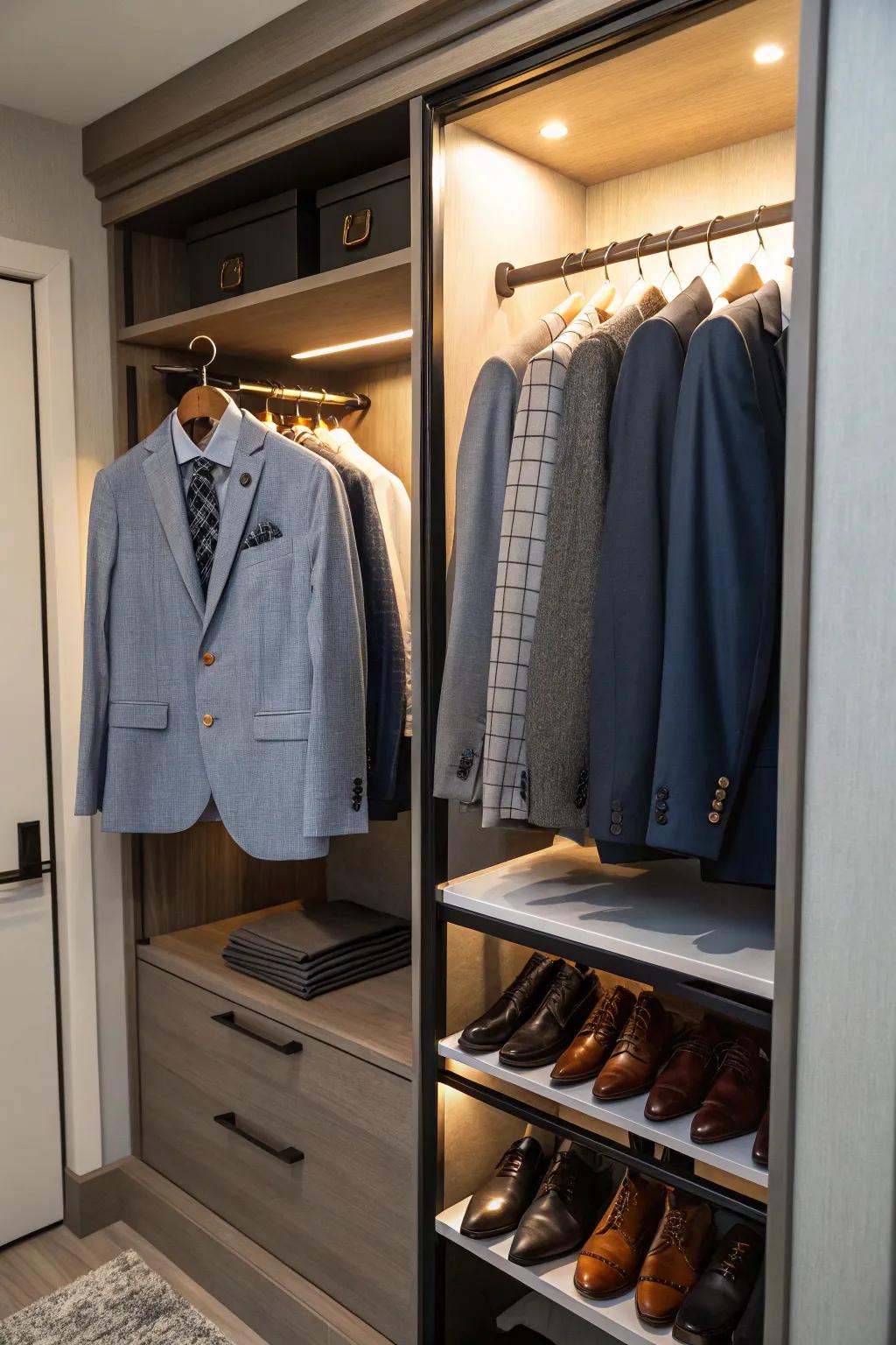 Streamline your daily preparation with a practical valet hook.