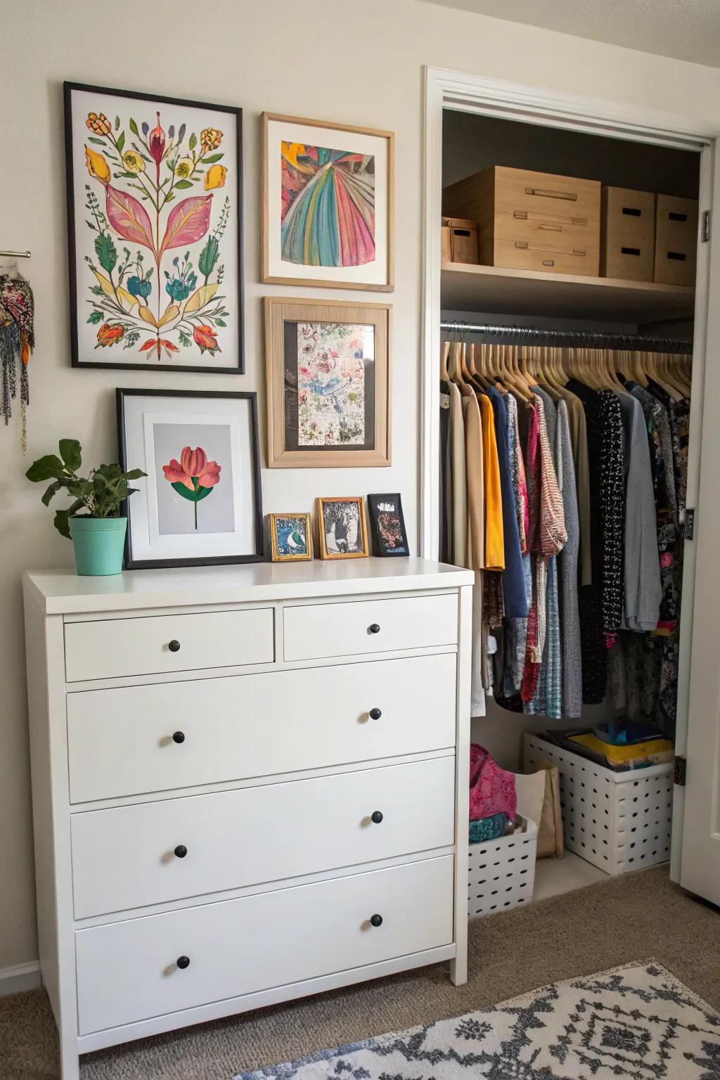 Artwork adds a personal and inspiring touch.