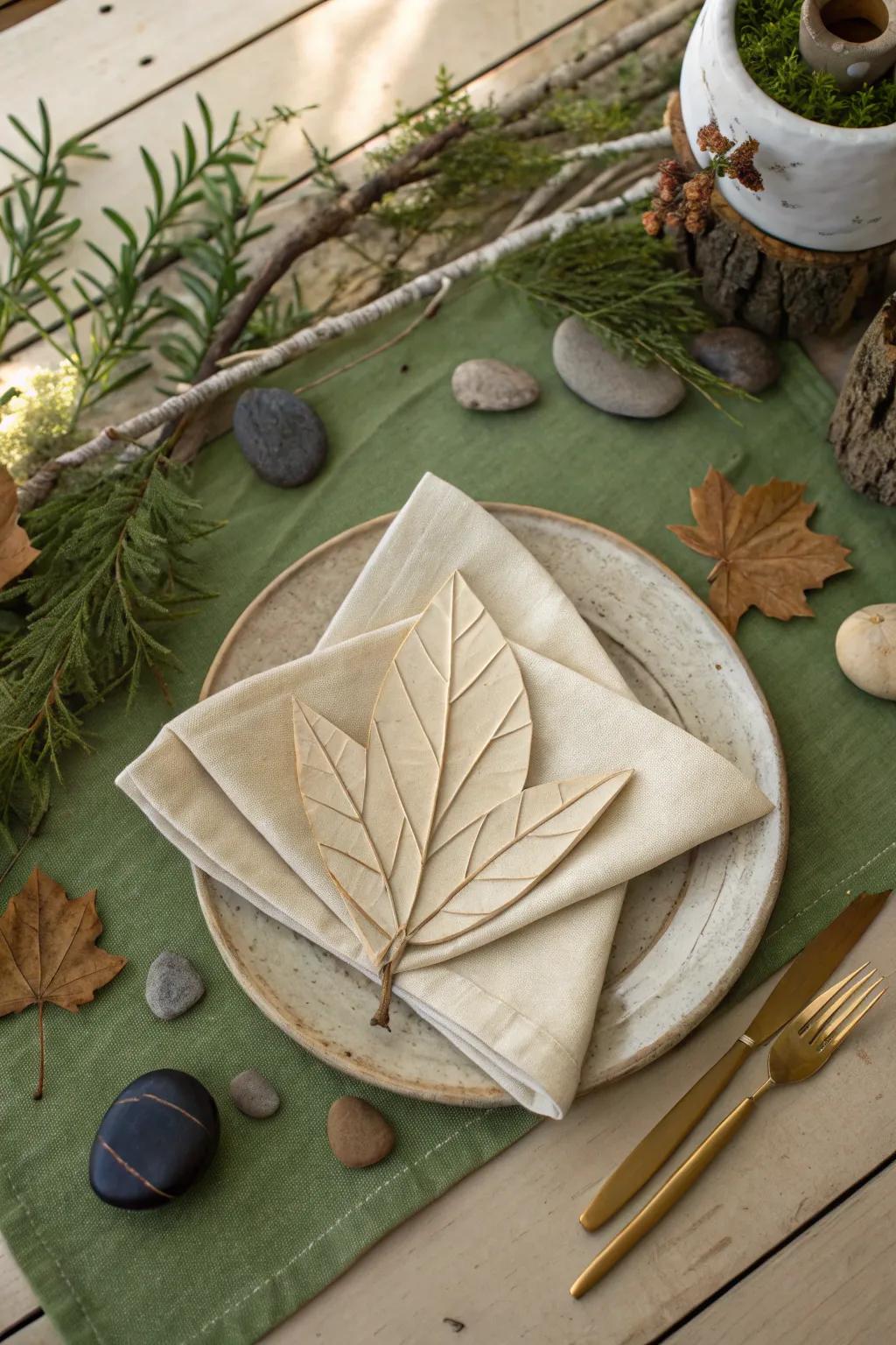 The frond textile fold, bringing the beauty of nature to your table.