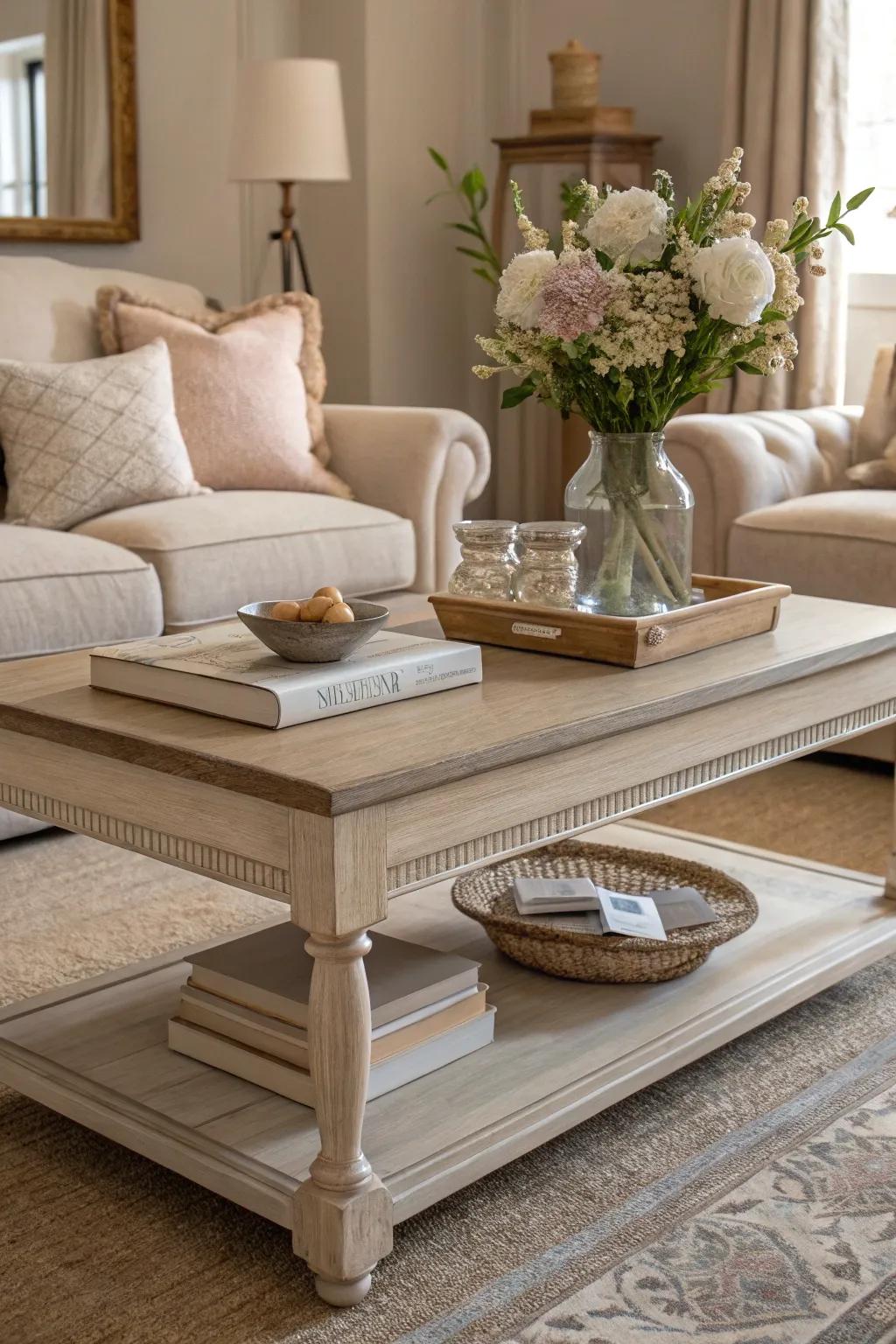 Neutral shades establish a serene and balanced environment.