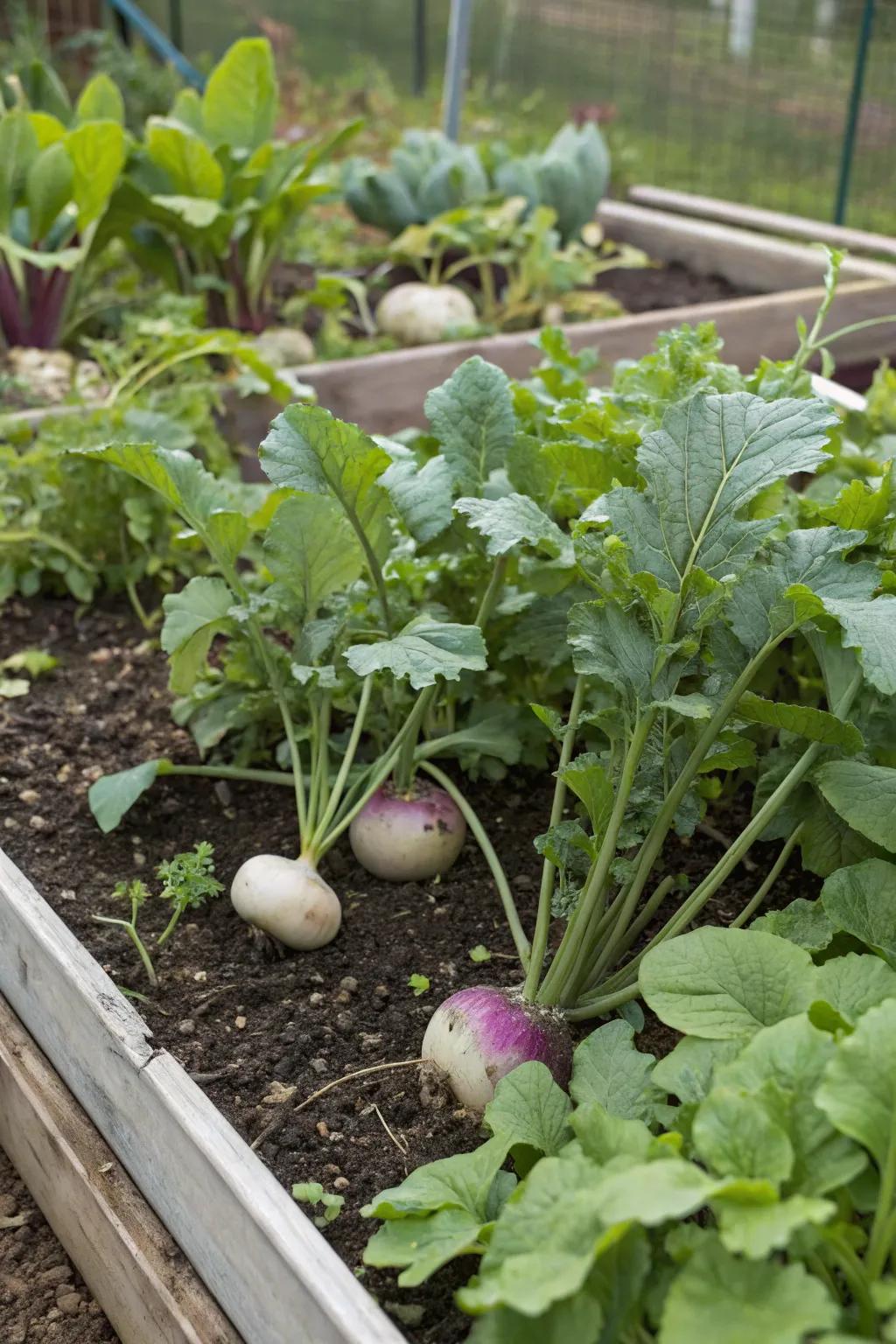 Round roots and pod vegetables, improving soil health and garden diversity.