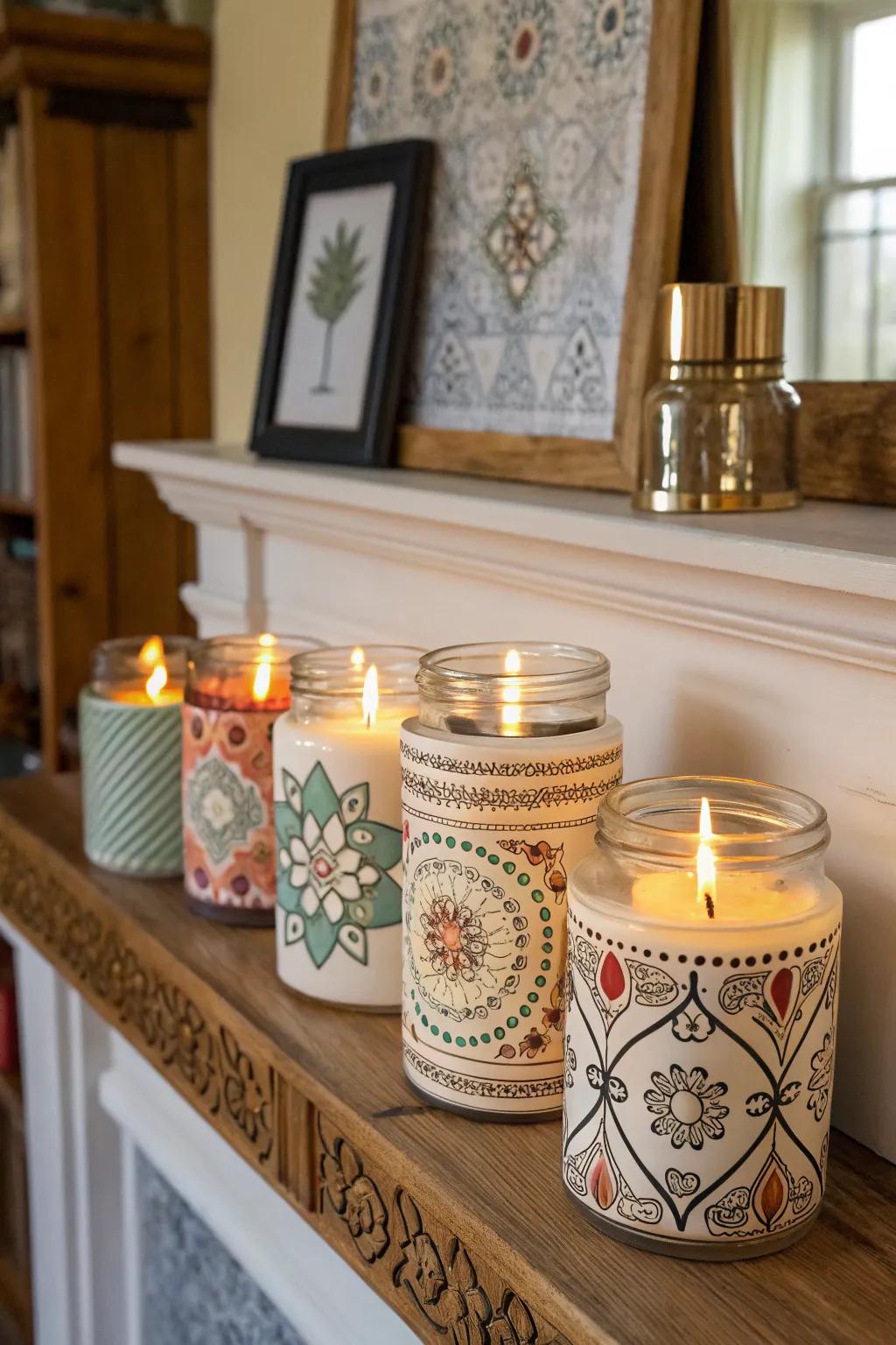 Artistic vessel candles are both utilitarian and ornamental.