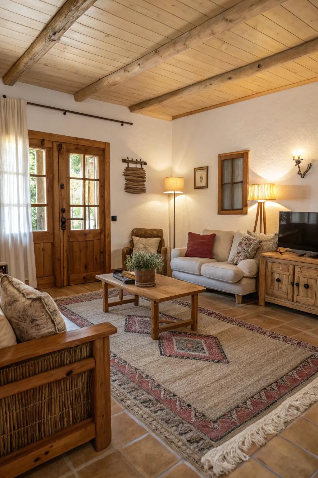 A living area where a gentle floor covering enhances comfort and style.