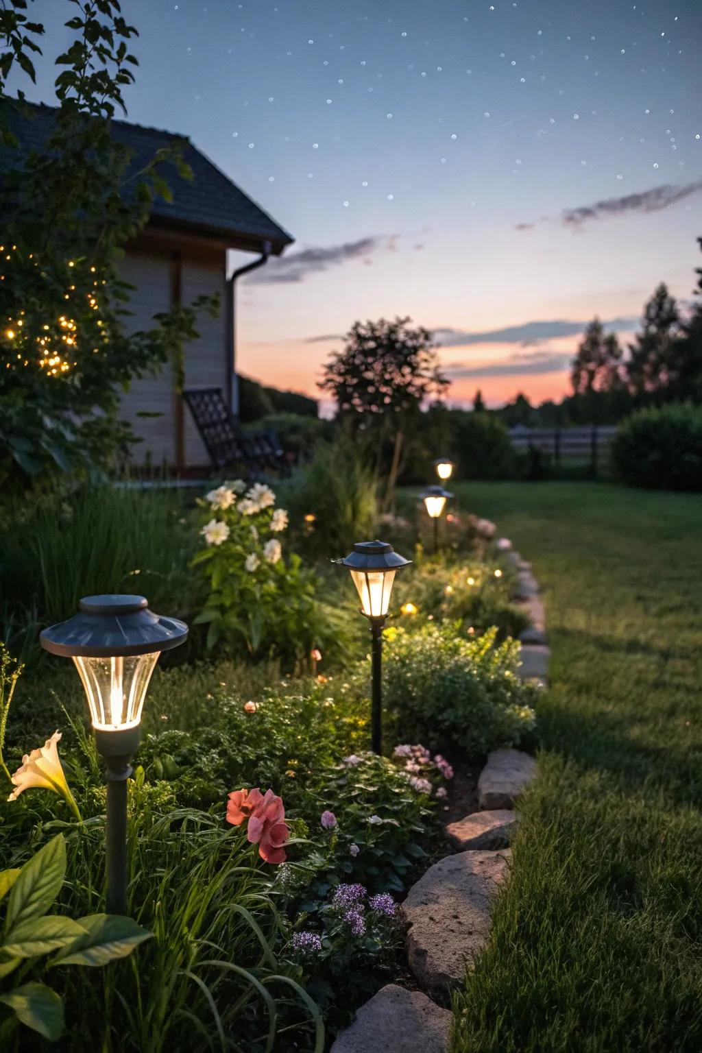 Stylish solar lights delivering eco-friendly elegance.