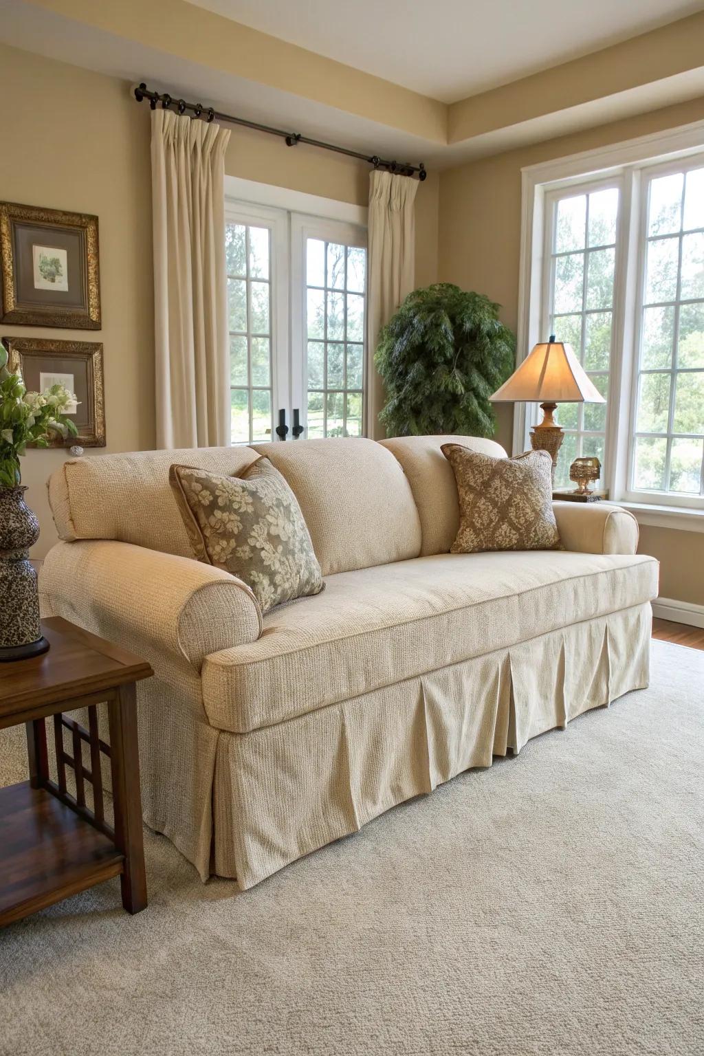 Bespoke wraps provide a tailored fit for your couch.