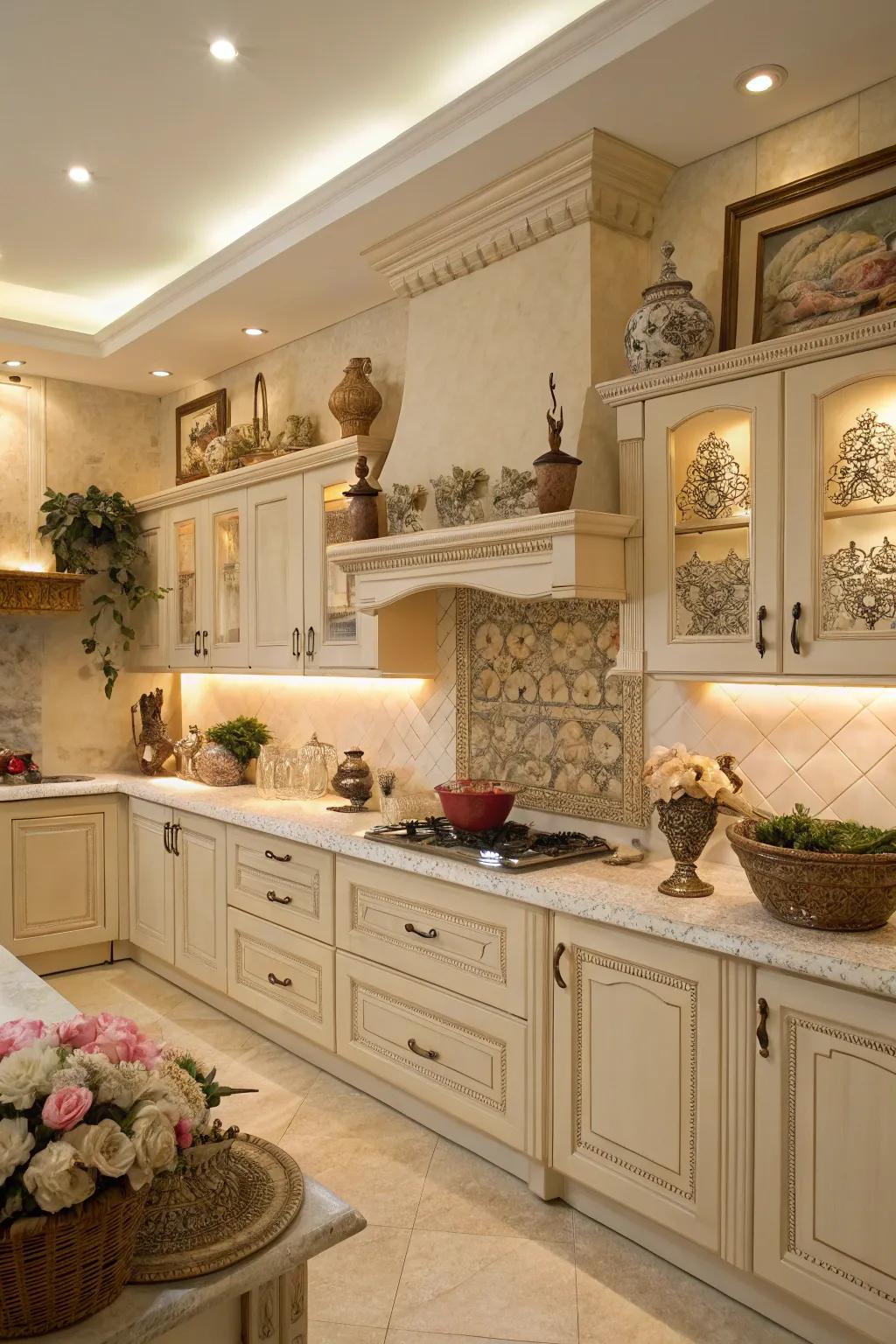 Artisan embellishments add tactility and warmth.