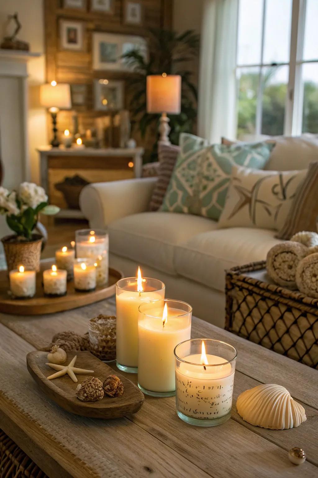 Candle lights that deliver the ocean breeze indoors.