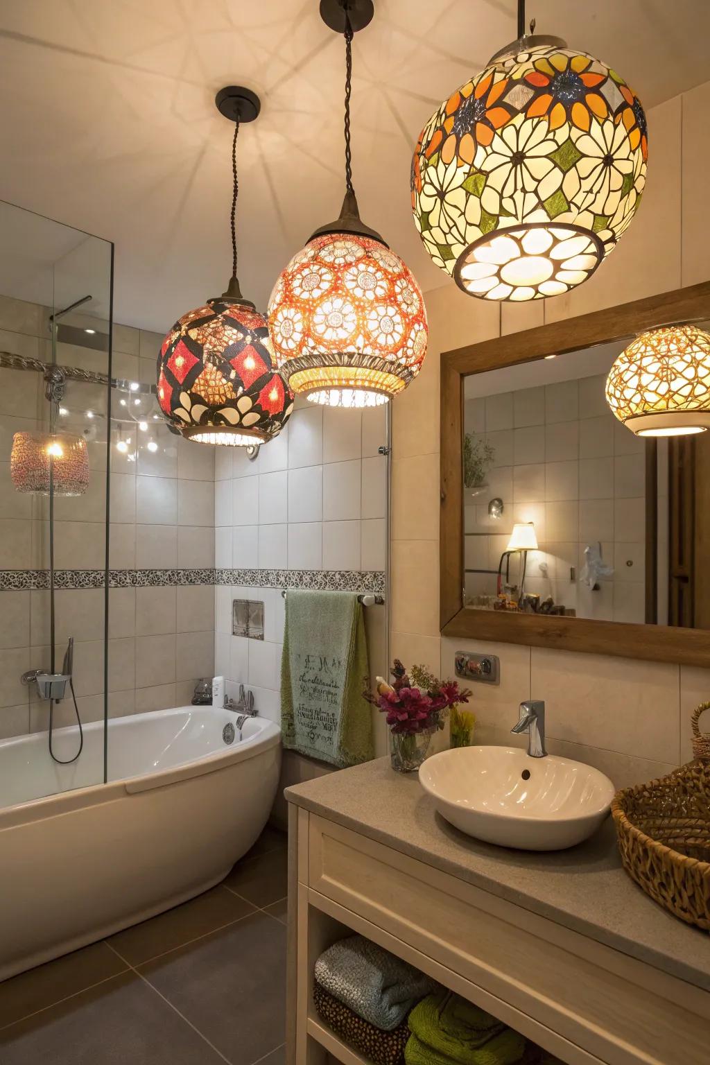 Whimsical lighting brings warmth and personality to your bathroom.
