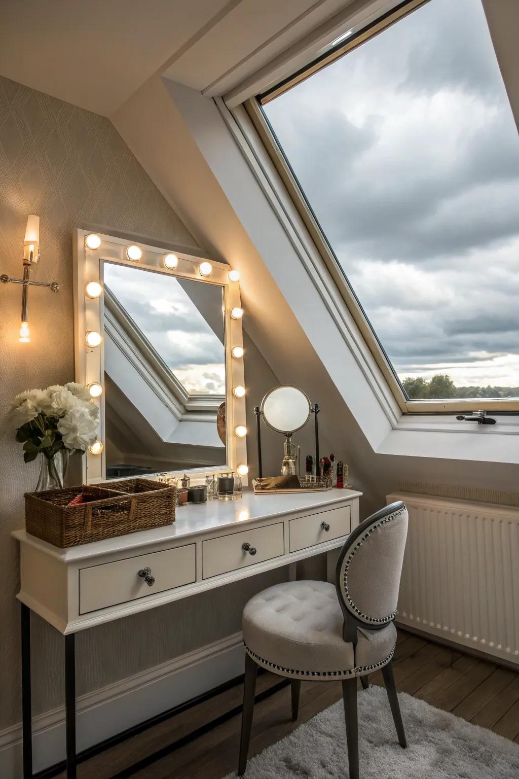 A vanity space that exudes elegance and charm.