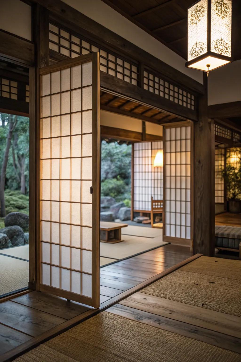 Shoji screens are synonymous with tranquility and minimalism.