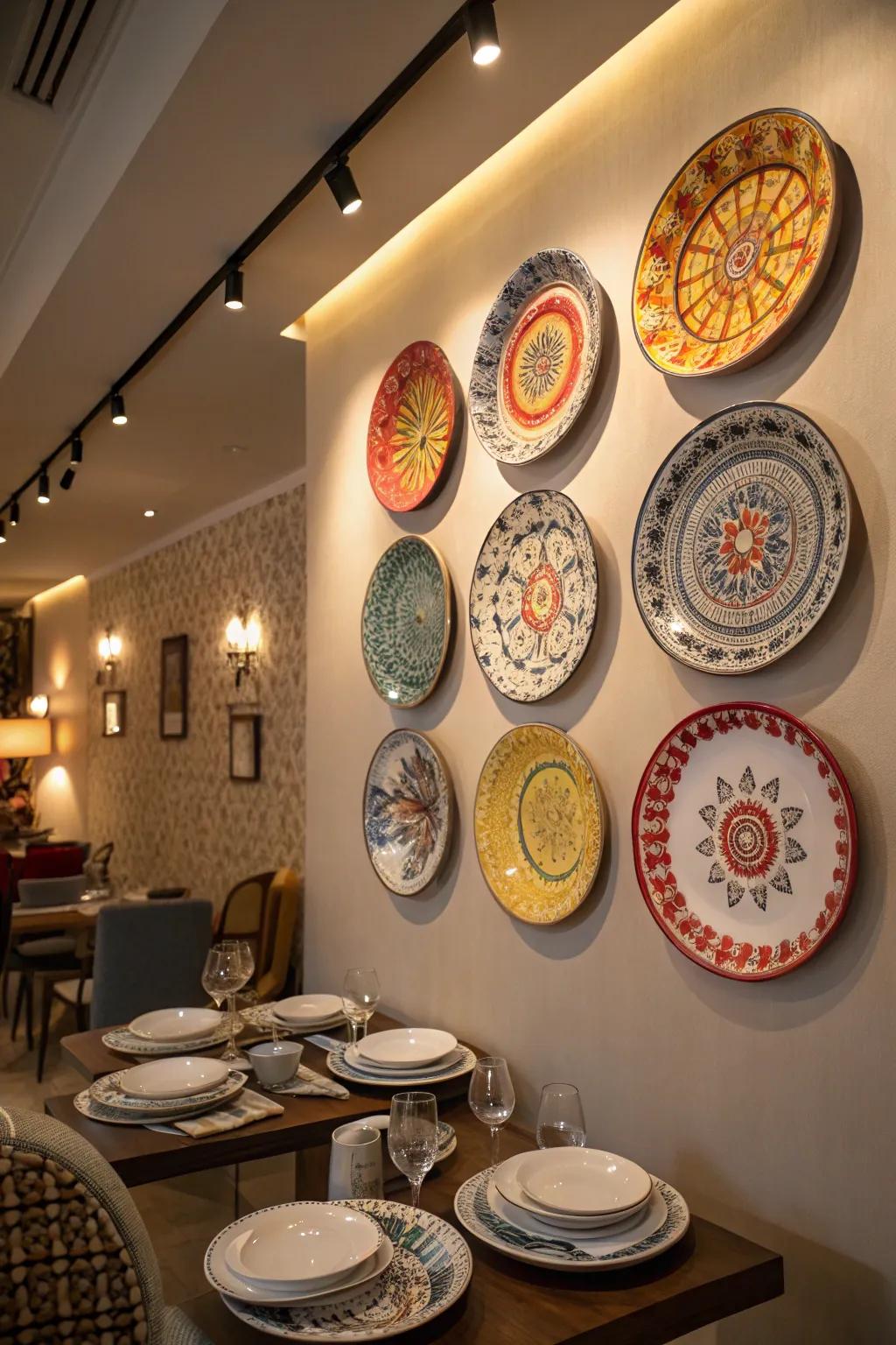 Lighting enriches the beauty and ambiance of plate exhibitions.