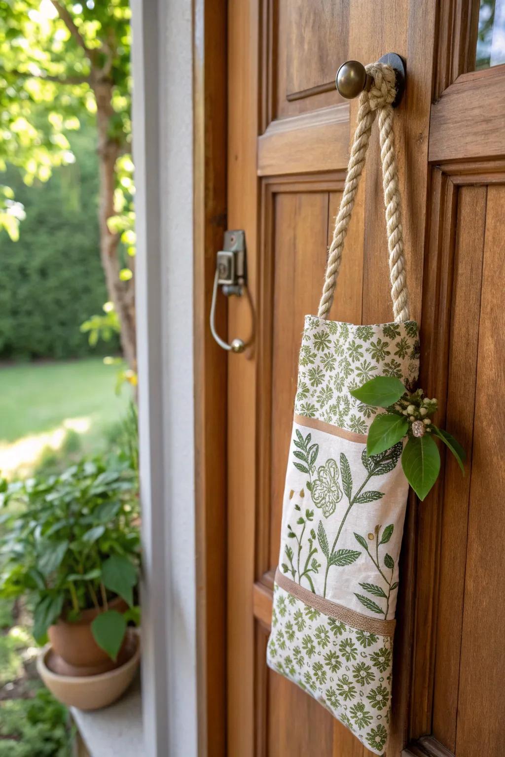 Go green with an eco-conscious door piece fashioned from recycled materials.