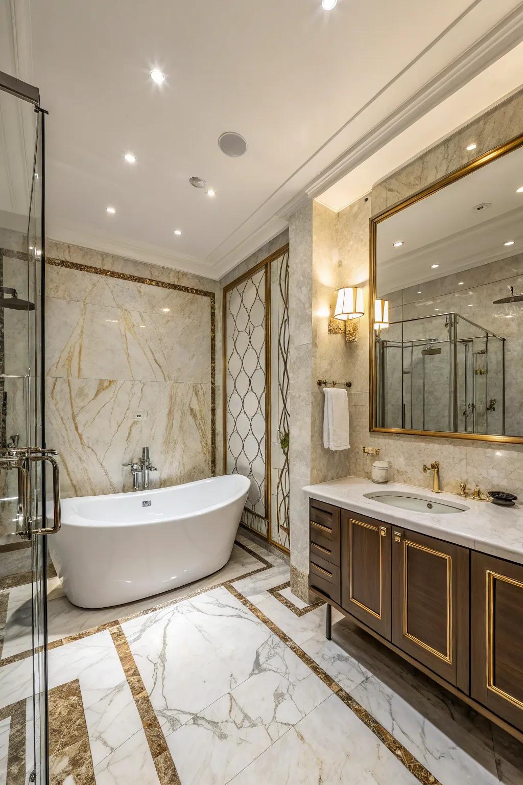Luxury materials make your bathroom a stylish escape.