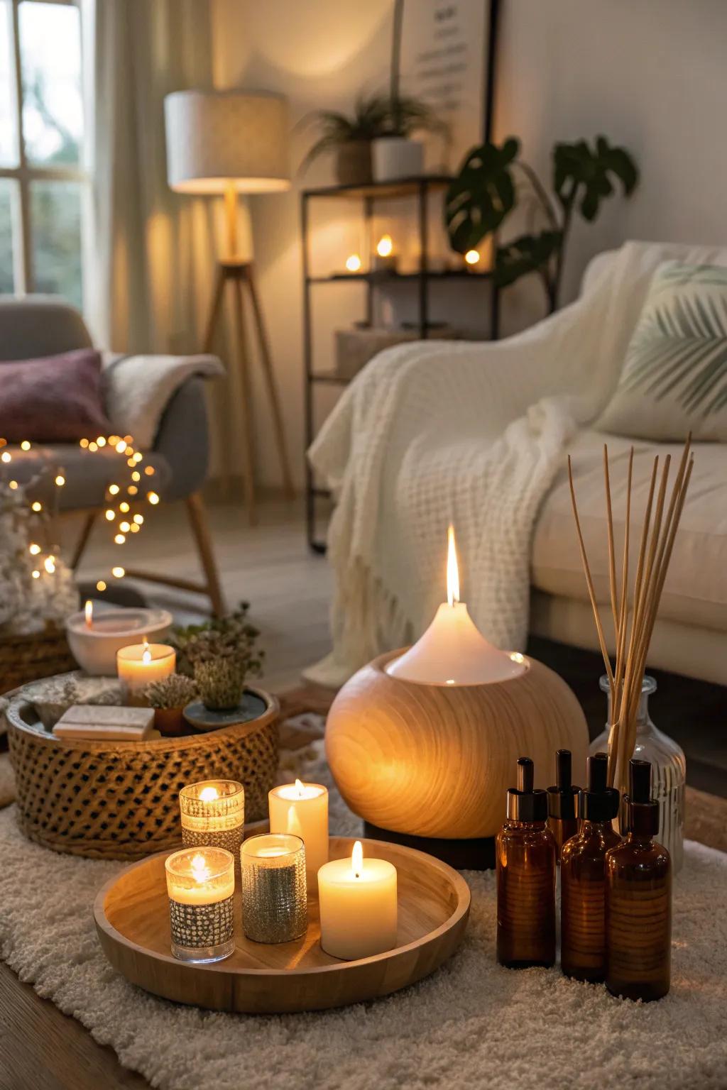 Area featuring perfumed constituents for a heightened atmosphere.