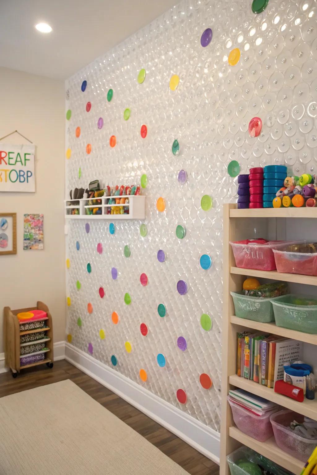 Air pocket wrap texture adds playful dots.