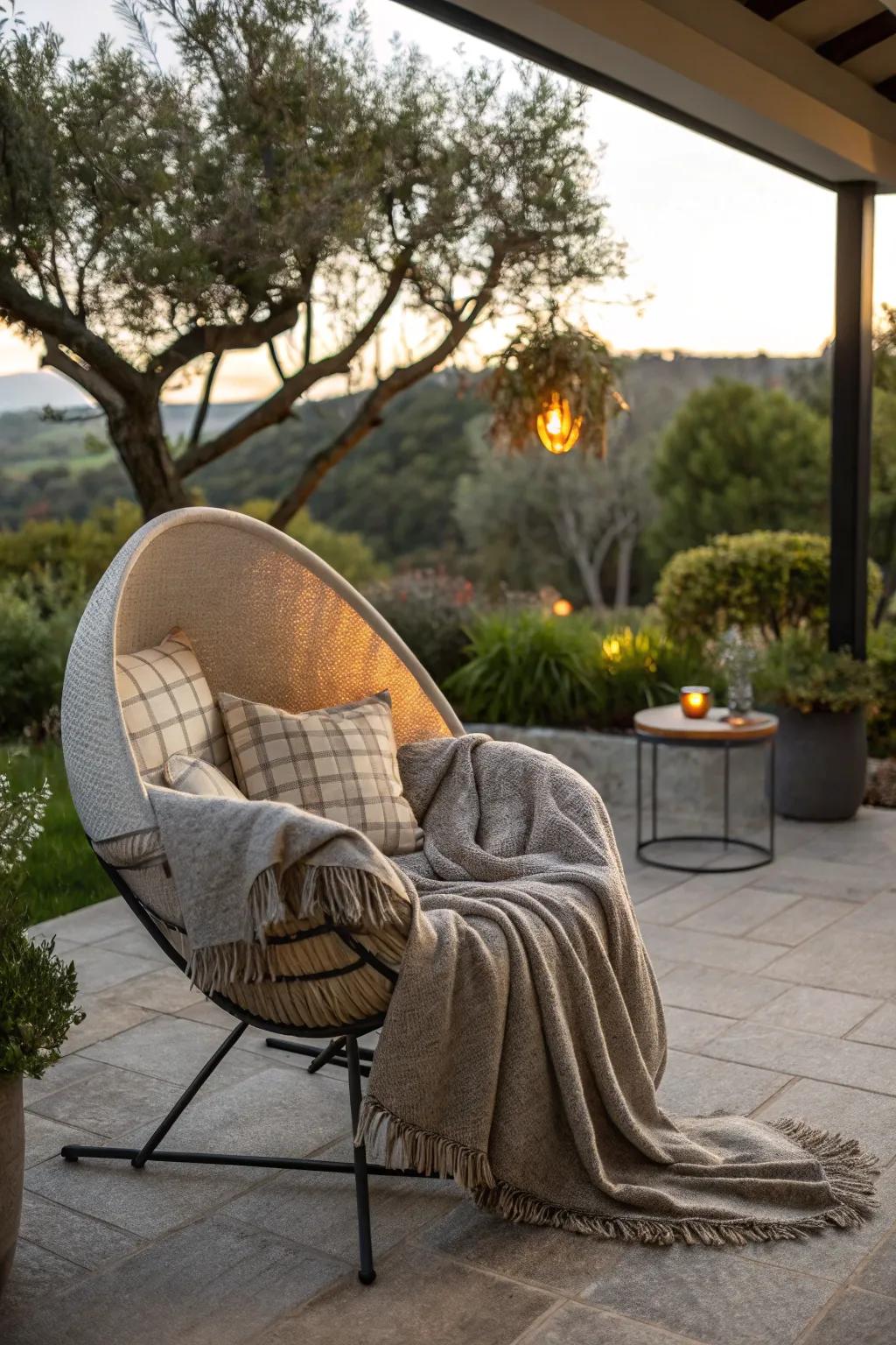 Retain warmth through snug blanket strata.