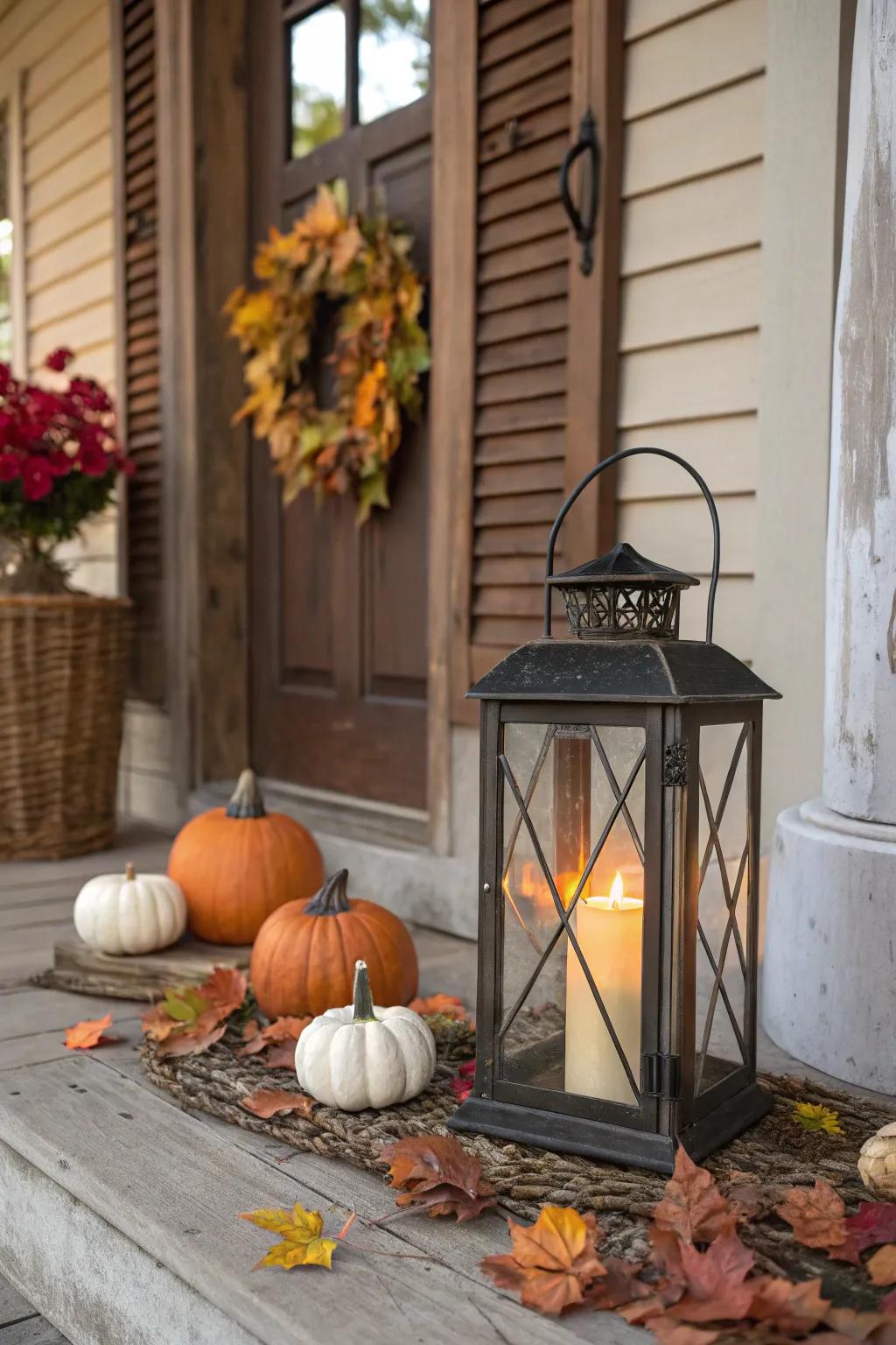 A vintage light that casts a warm radiance for fall evenings.