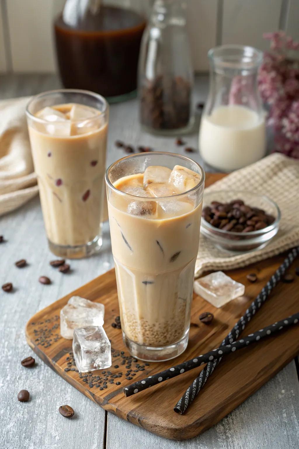 Vanilla ice cubes for a muted sweetness.