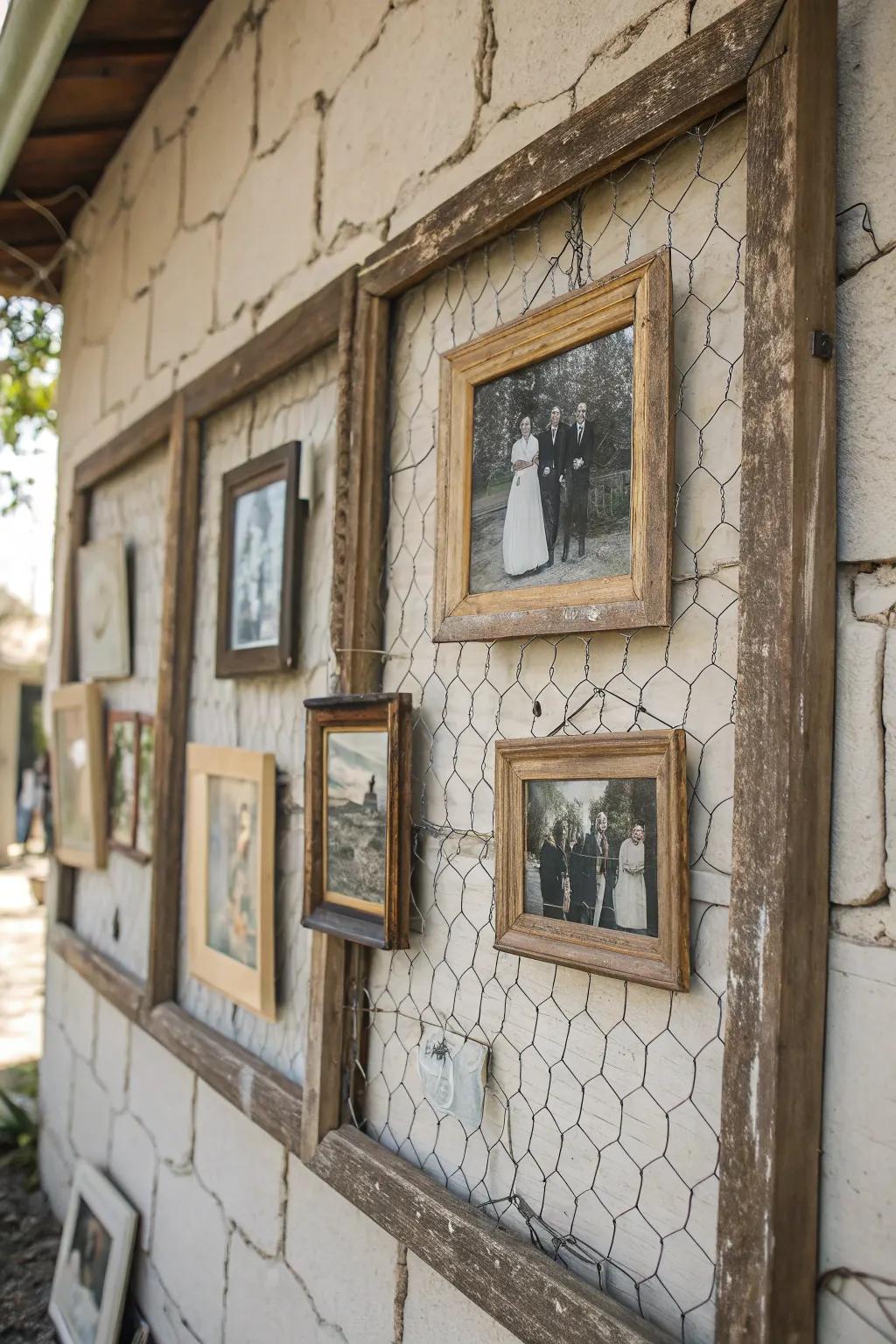 Natural photo displays adding personal warmth to the decor.