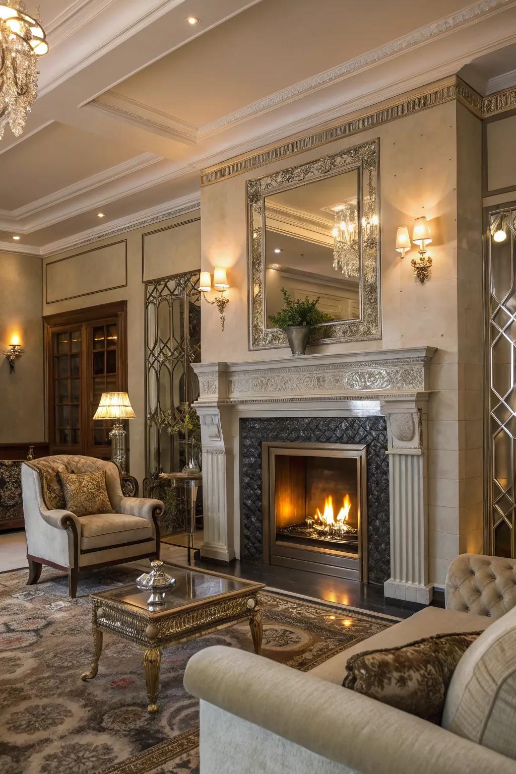Metallic accents impart an impression of glamour and sophistication.