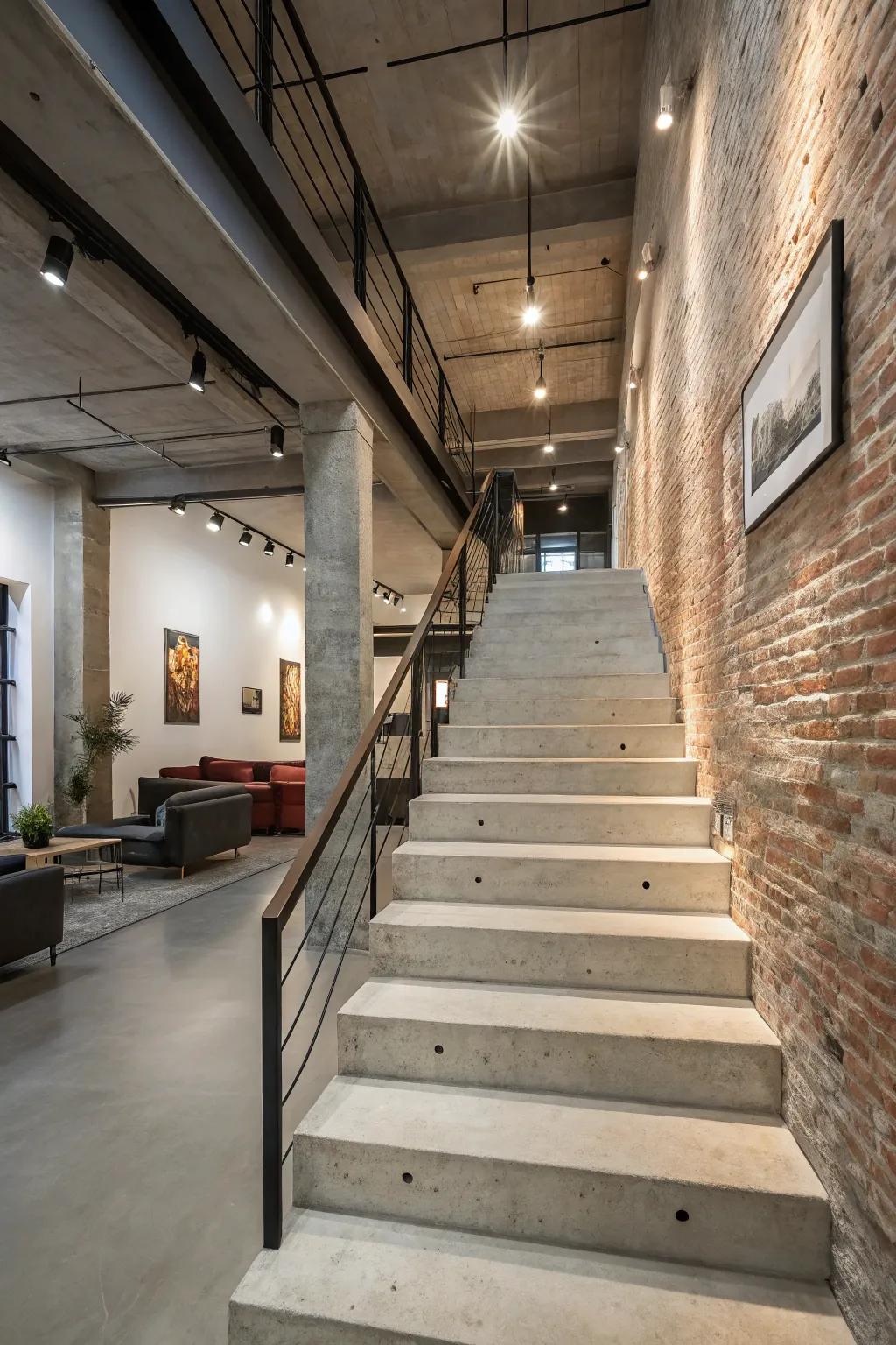 Solid surface steps contribute a modern urban edge to your abode.