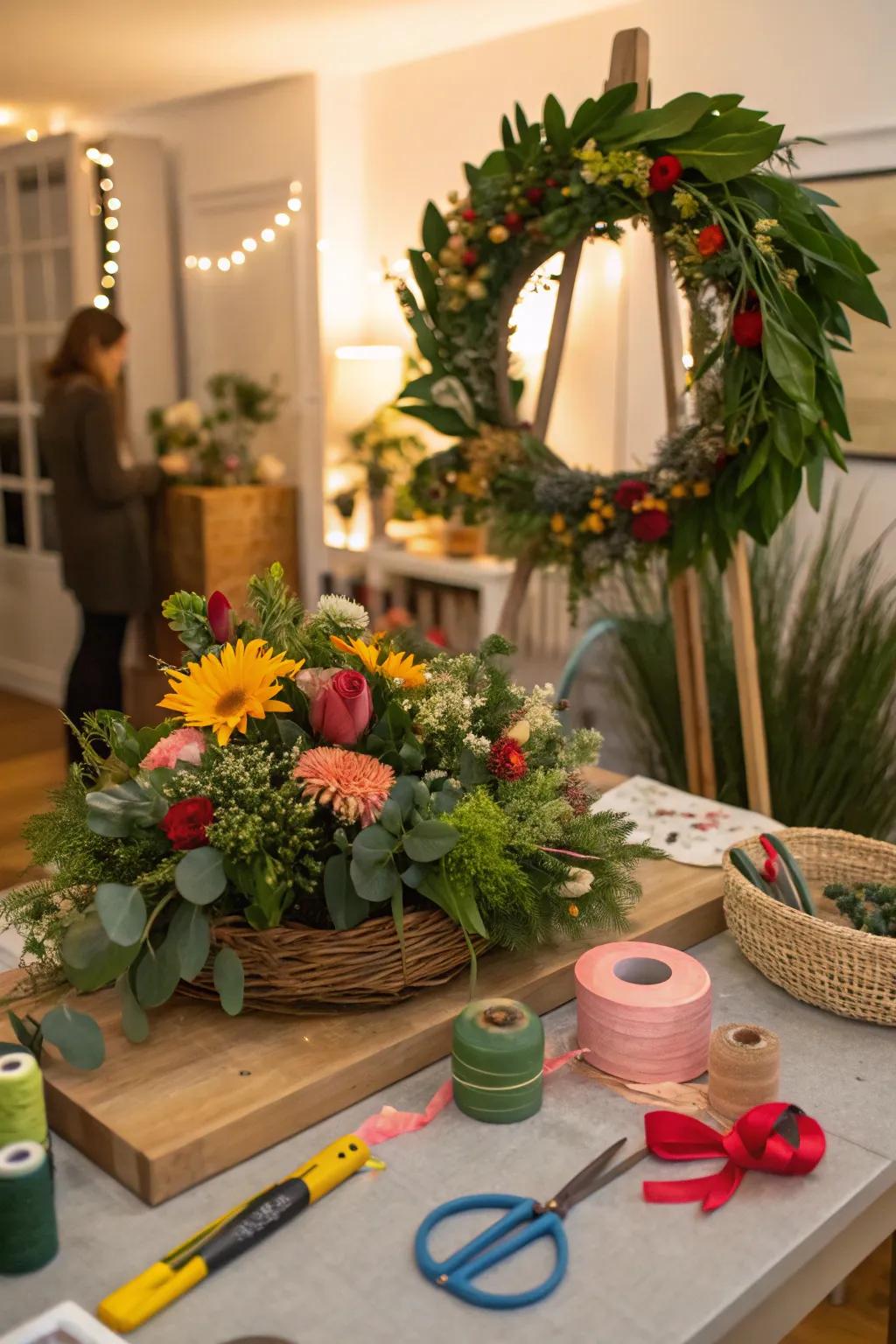 Chaplet-making furnishes attendees with a creative outlet.