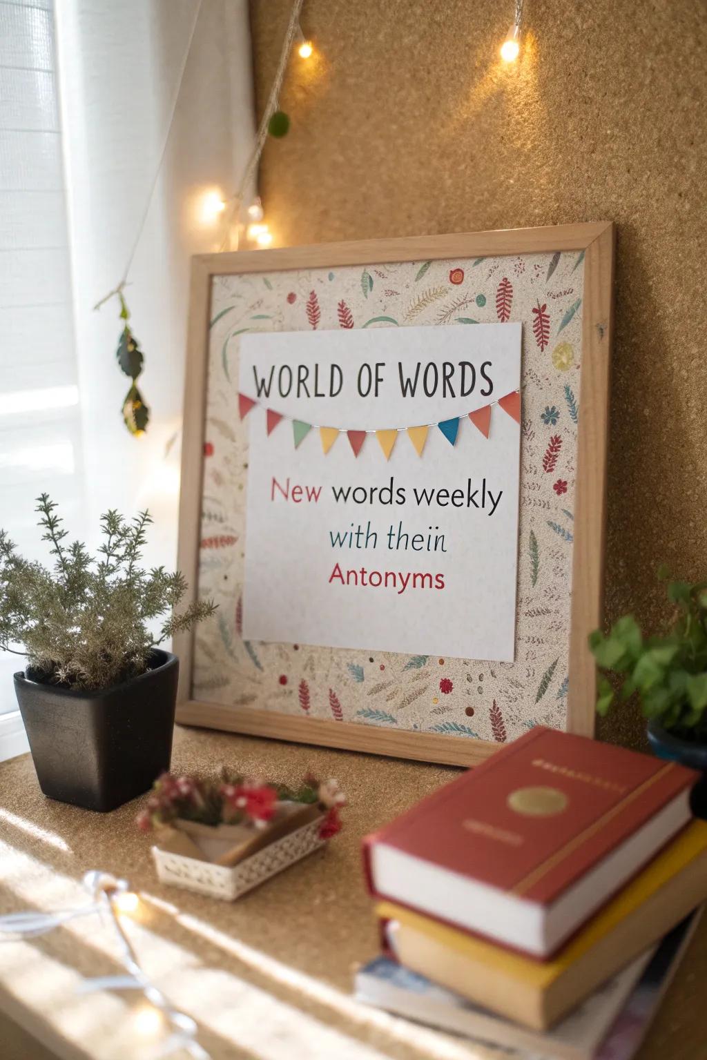 Expand vocabulary and language skills with a dynamic word wall.