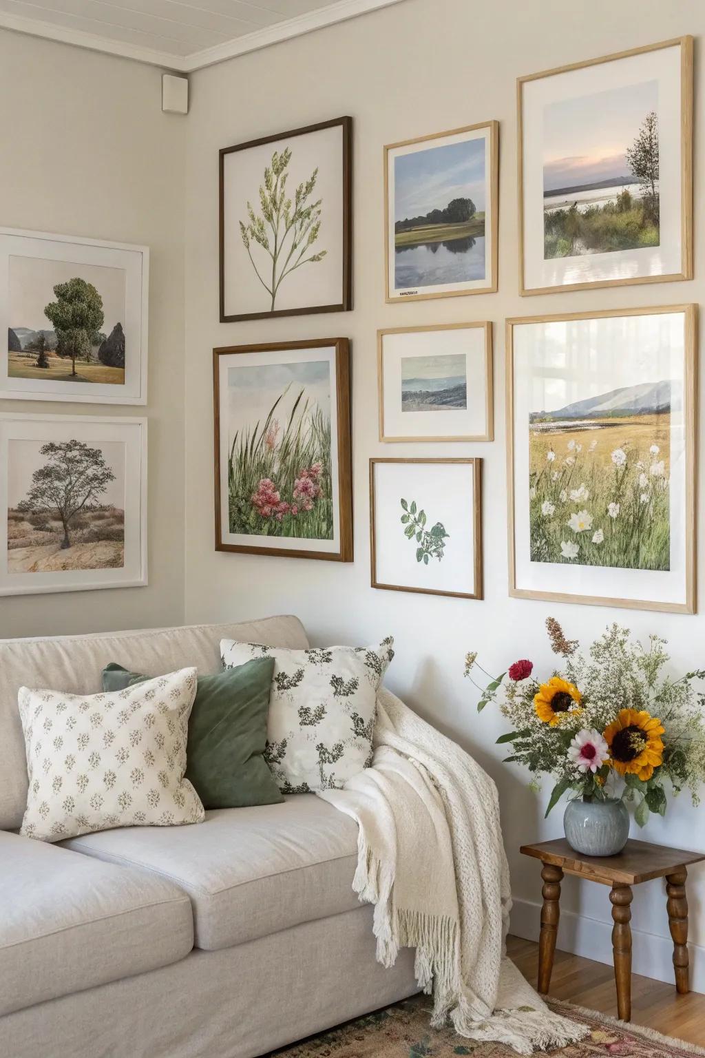Natural elements introducing serenity and calm to the room.