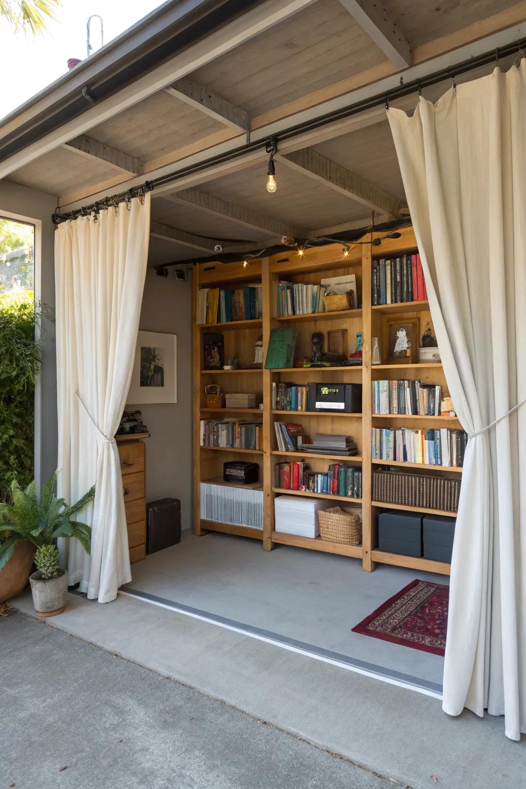 Imaginative separation defines spaces while maintaining flow.