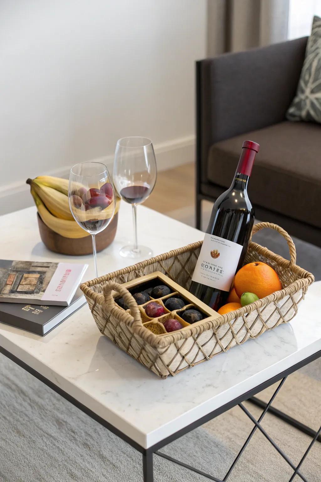 A simple treasure-filled basket focusing on simplicity and excellence.