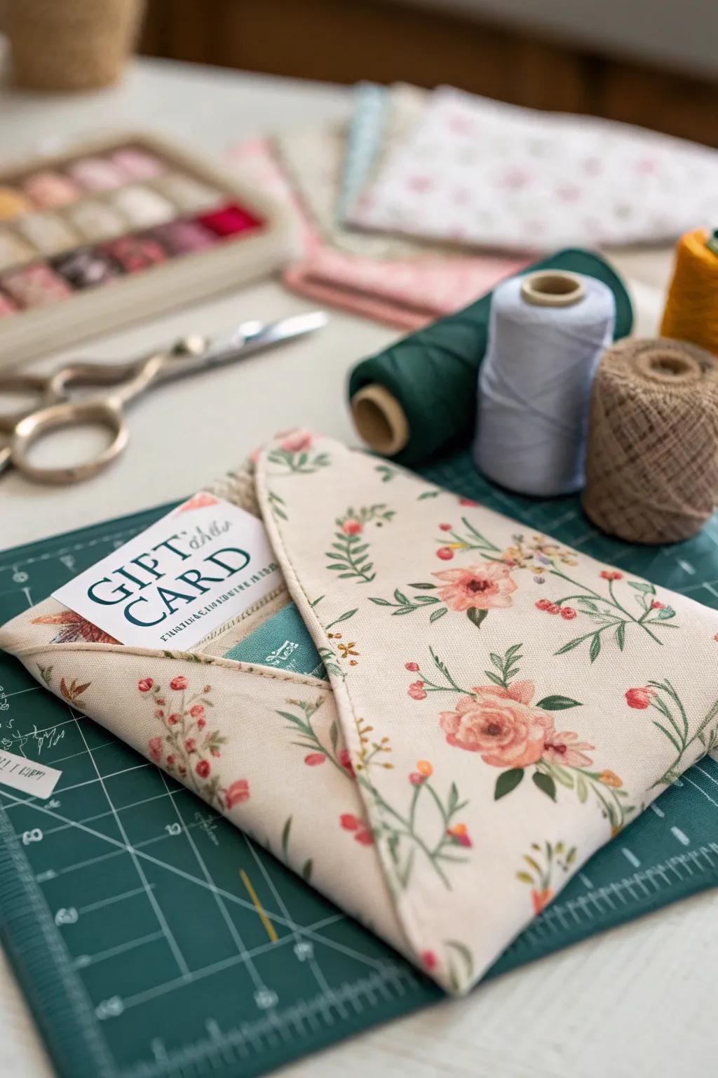 Textile wraps offer a warm and personal way to present gift cards.