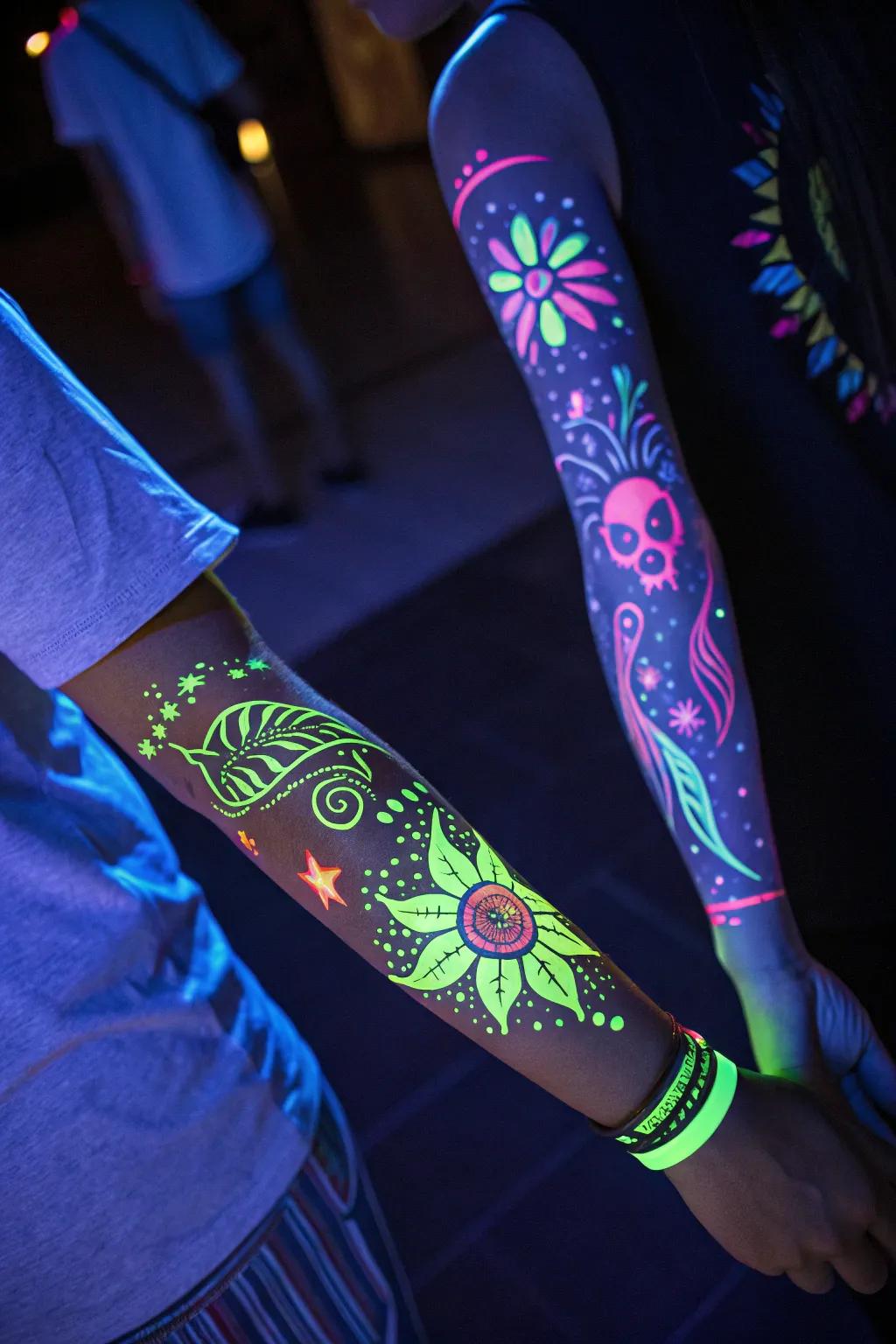 Add a playful edge using glowing UV markings.