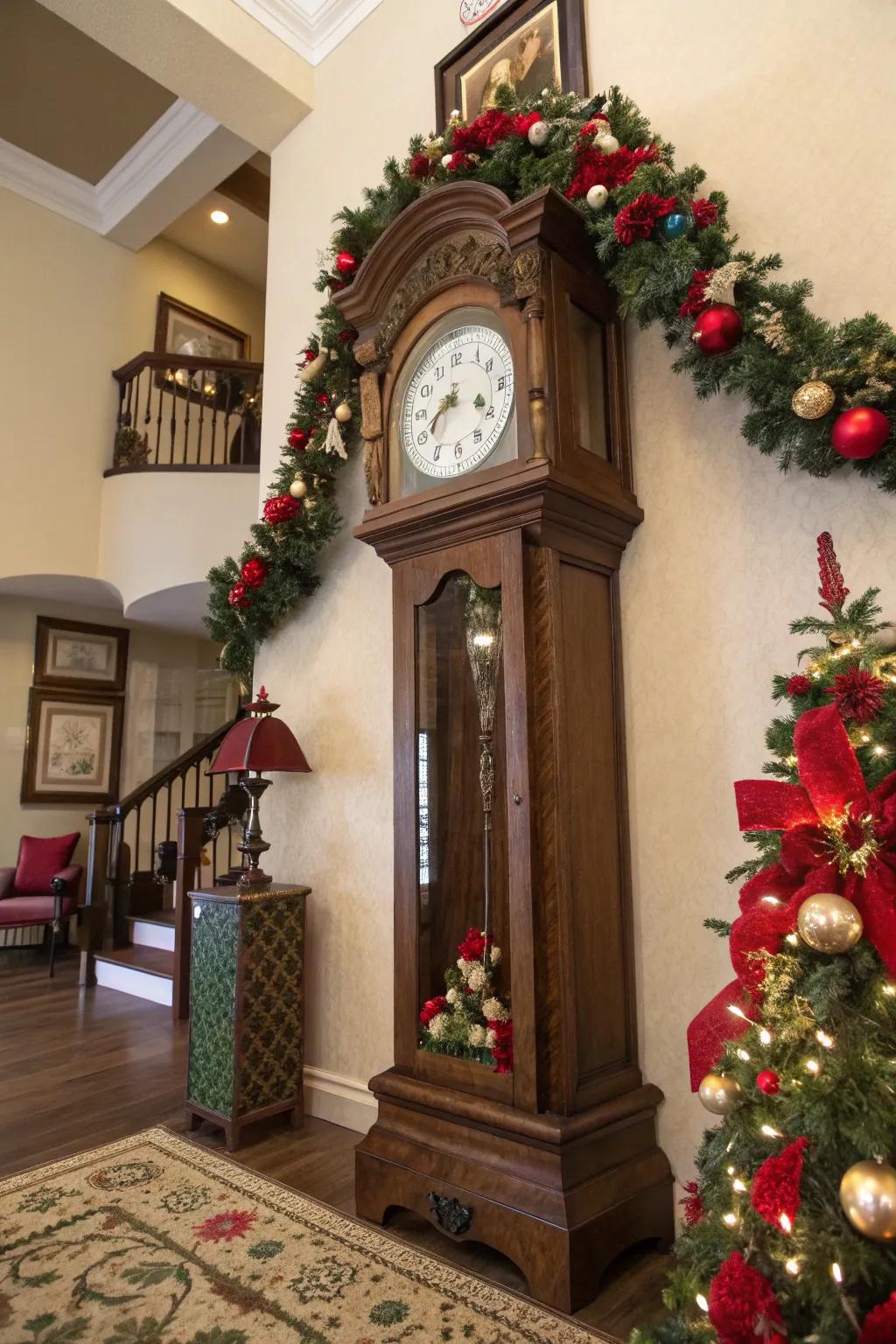 A time-honored timepiece transforms into a festive holiday centerpiece.