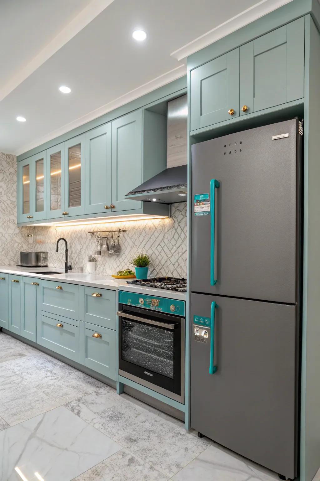 Aqua details on fog appliances offer a subtle yet stylish touch.