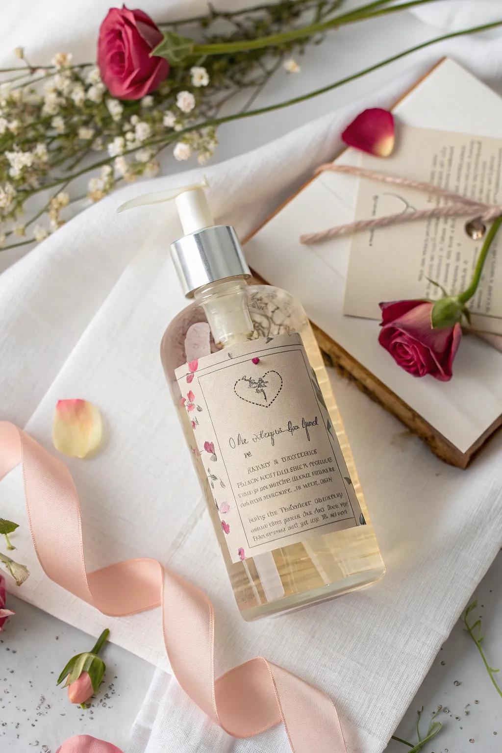 A surprise element concealed within the hand cleanser packaging.