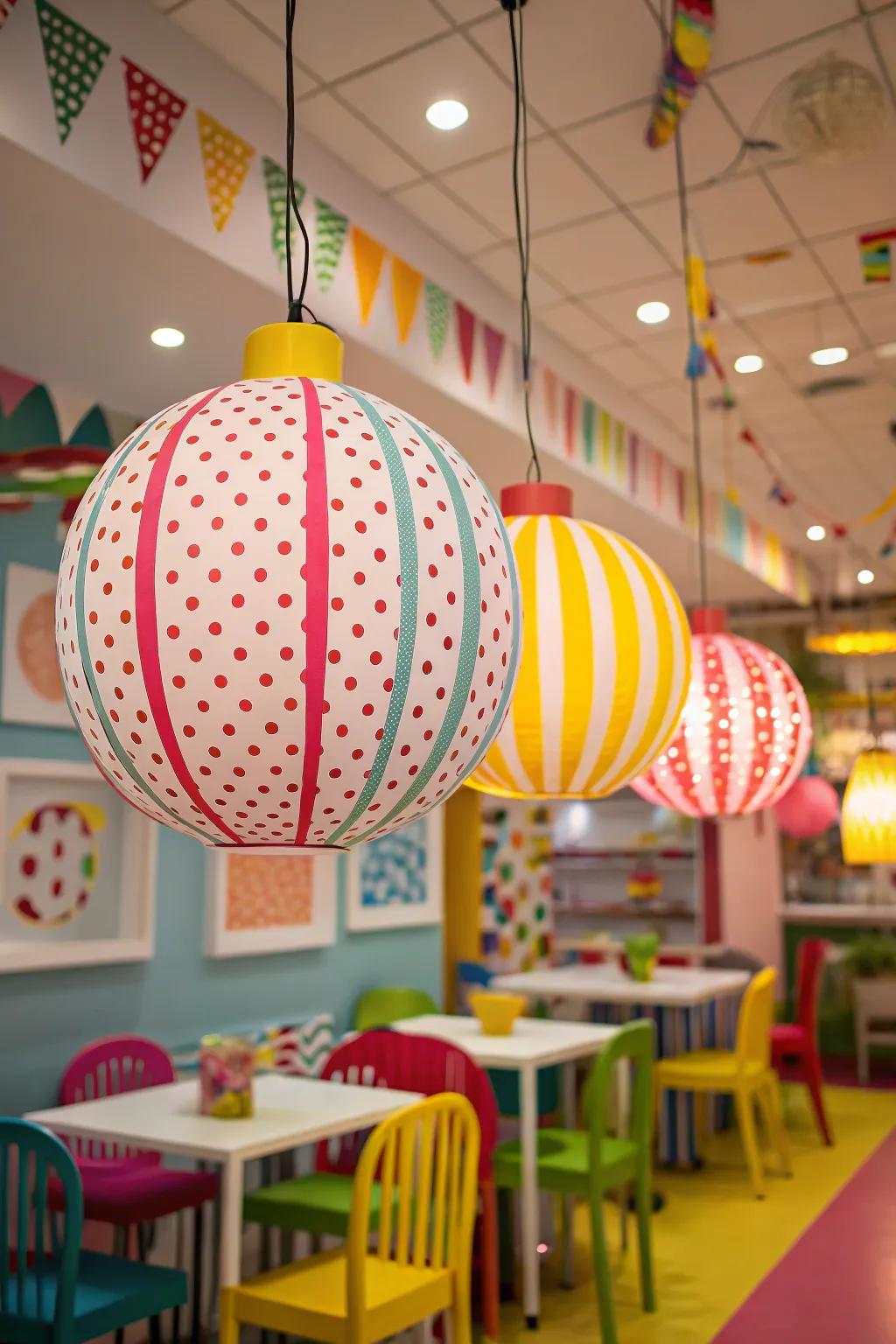 Patterned lights add a touch of fun and playfulness.
