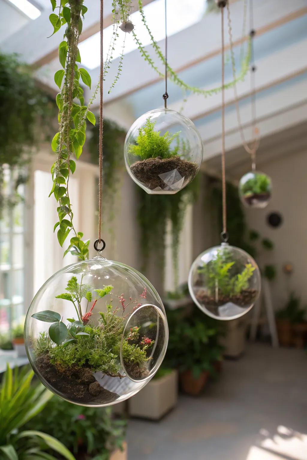 Introduce magic with aerial glass sphere vessels.