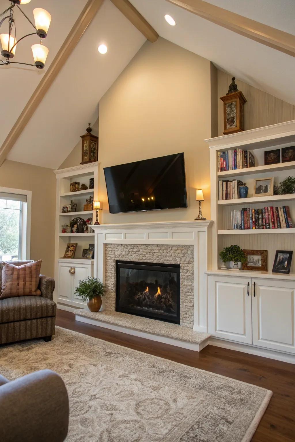 Combine style and functionality with smart above-hearth features.
