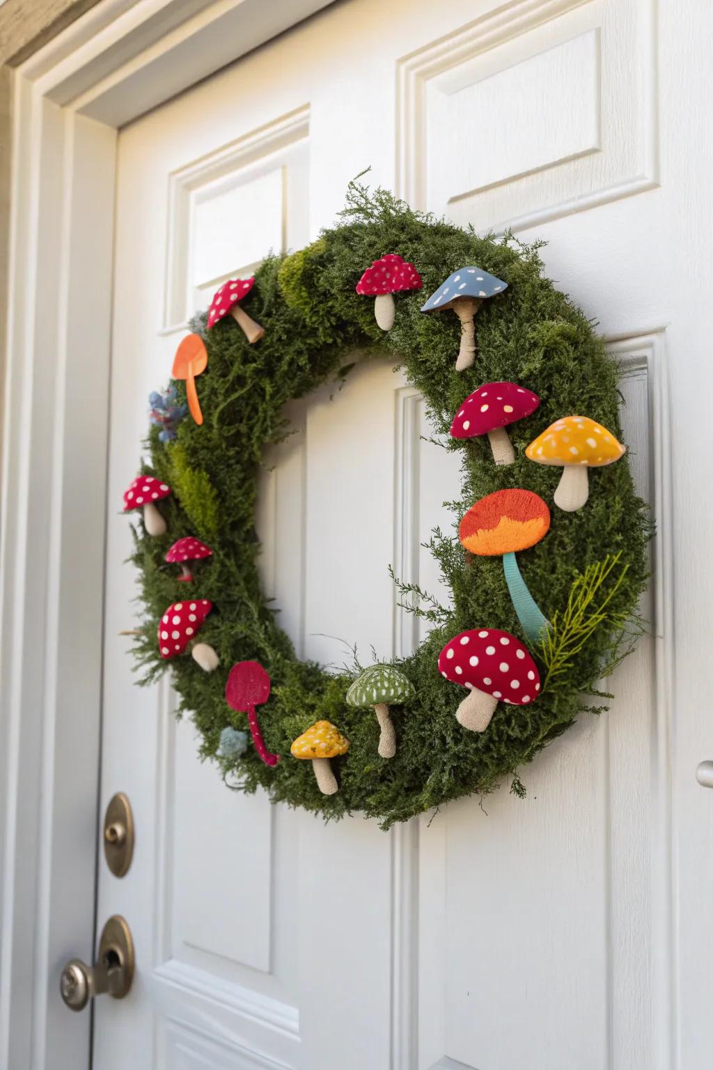 A whimsical touch with magical fungi.