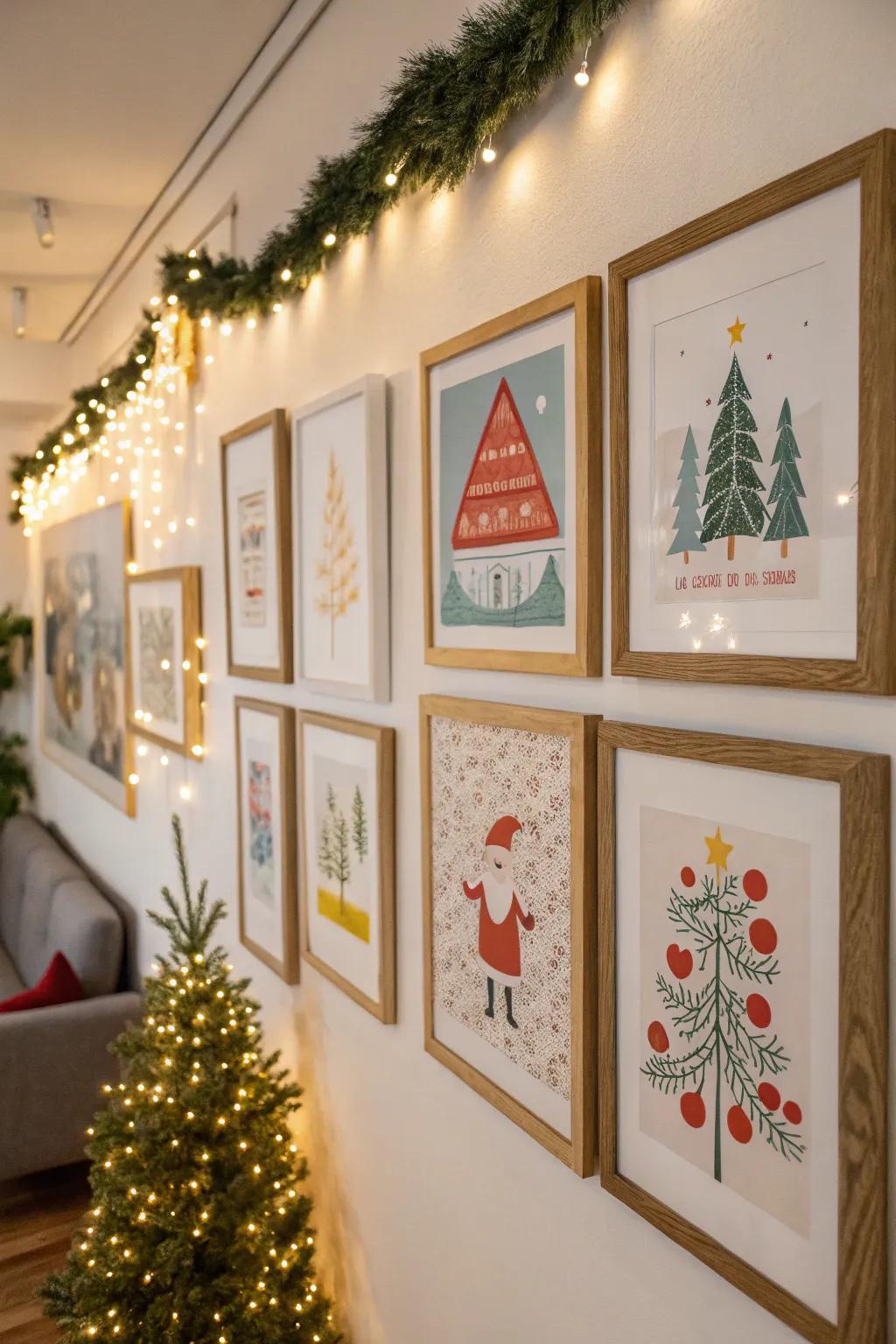 Seasonal art transforms the room effortlessly.