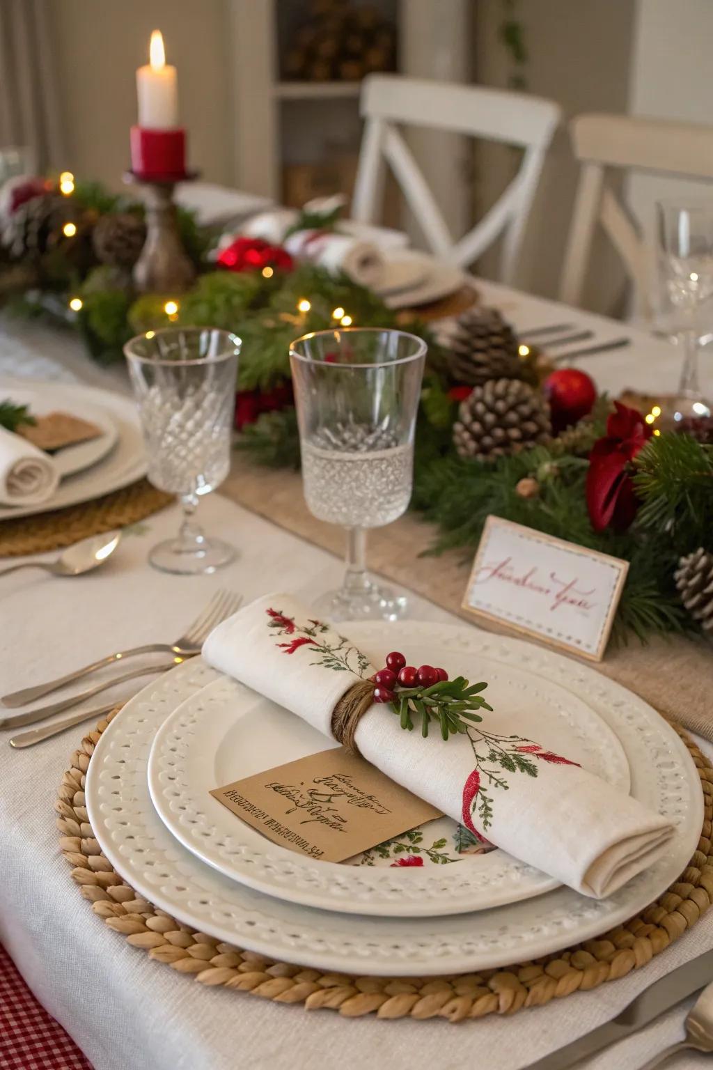 Designed personal details render your table unique.