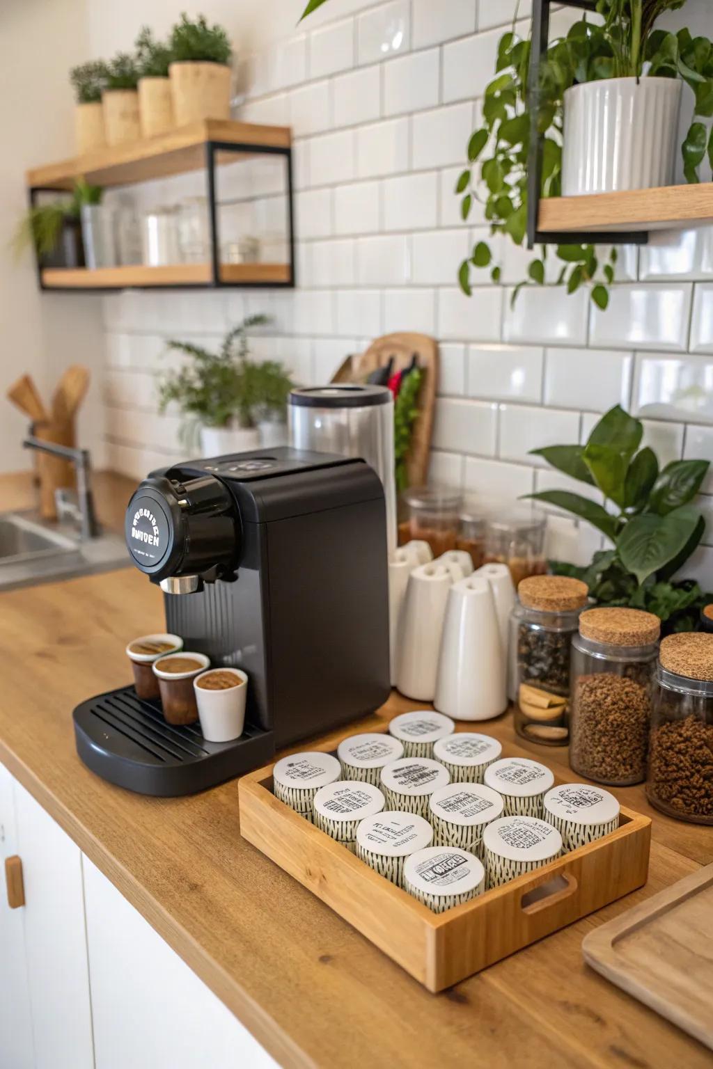 Eco-friendly selections make your coffee station sustainable and stylish.