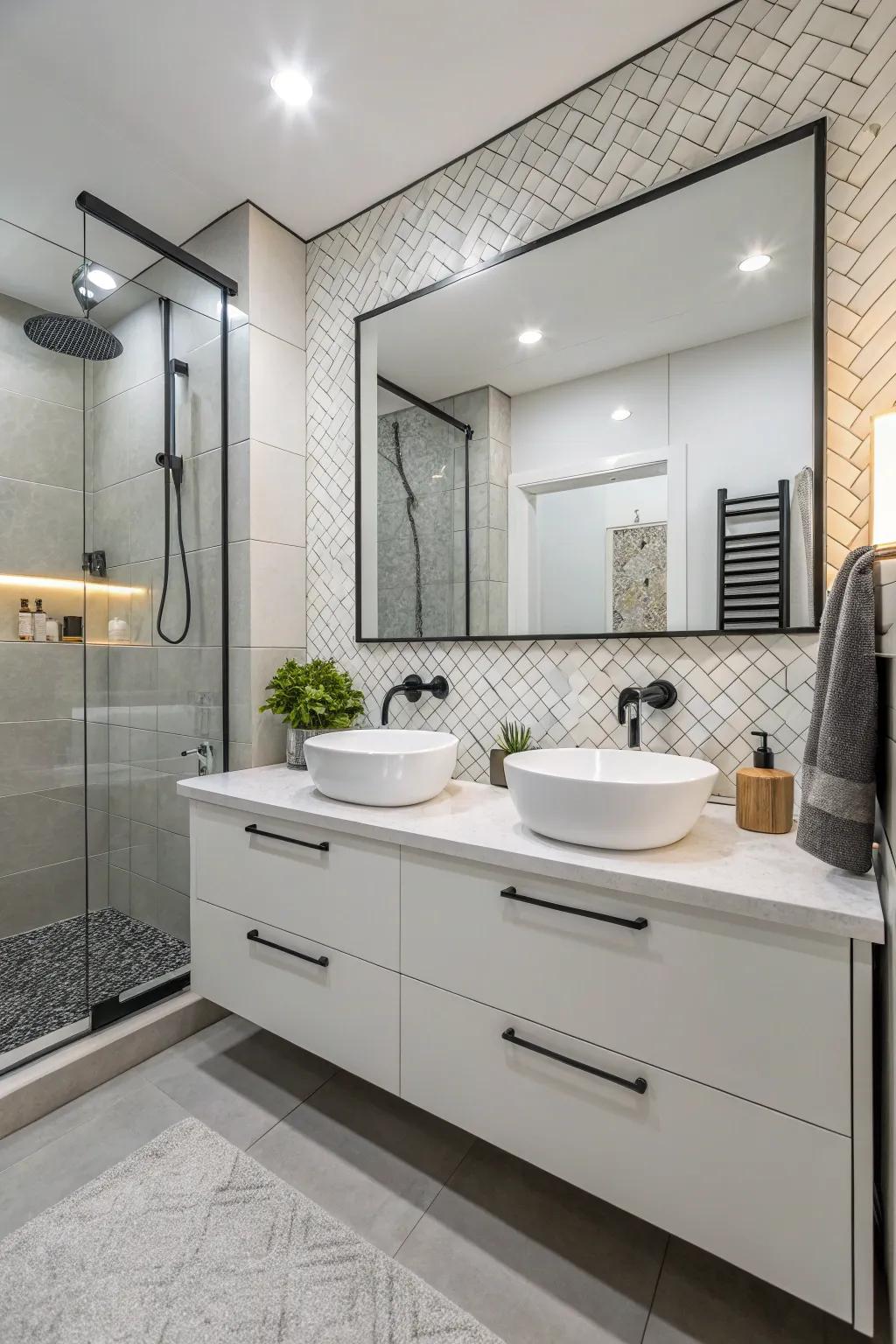 Upgraded fixtures that transform a bathroom into a serene retreat.