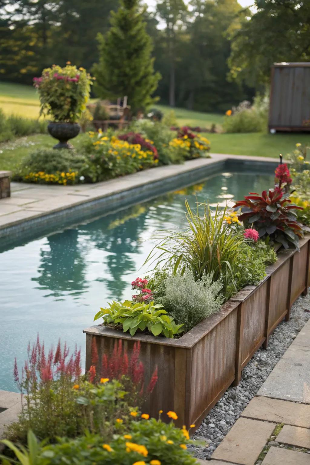 A plant box pool for garden enthusiasts.