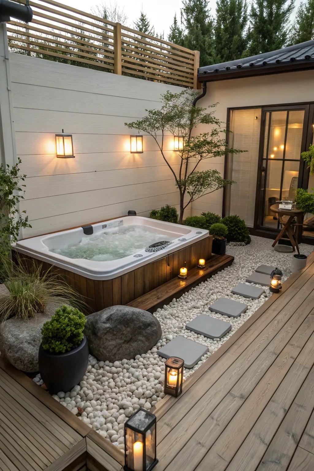 Attain peace and tranquility with a zen-inspired spa deck.