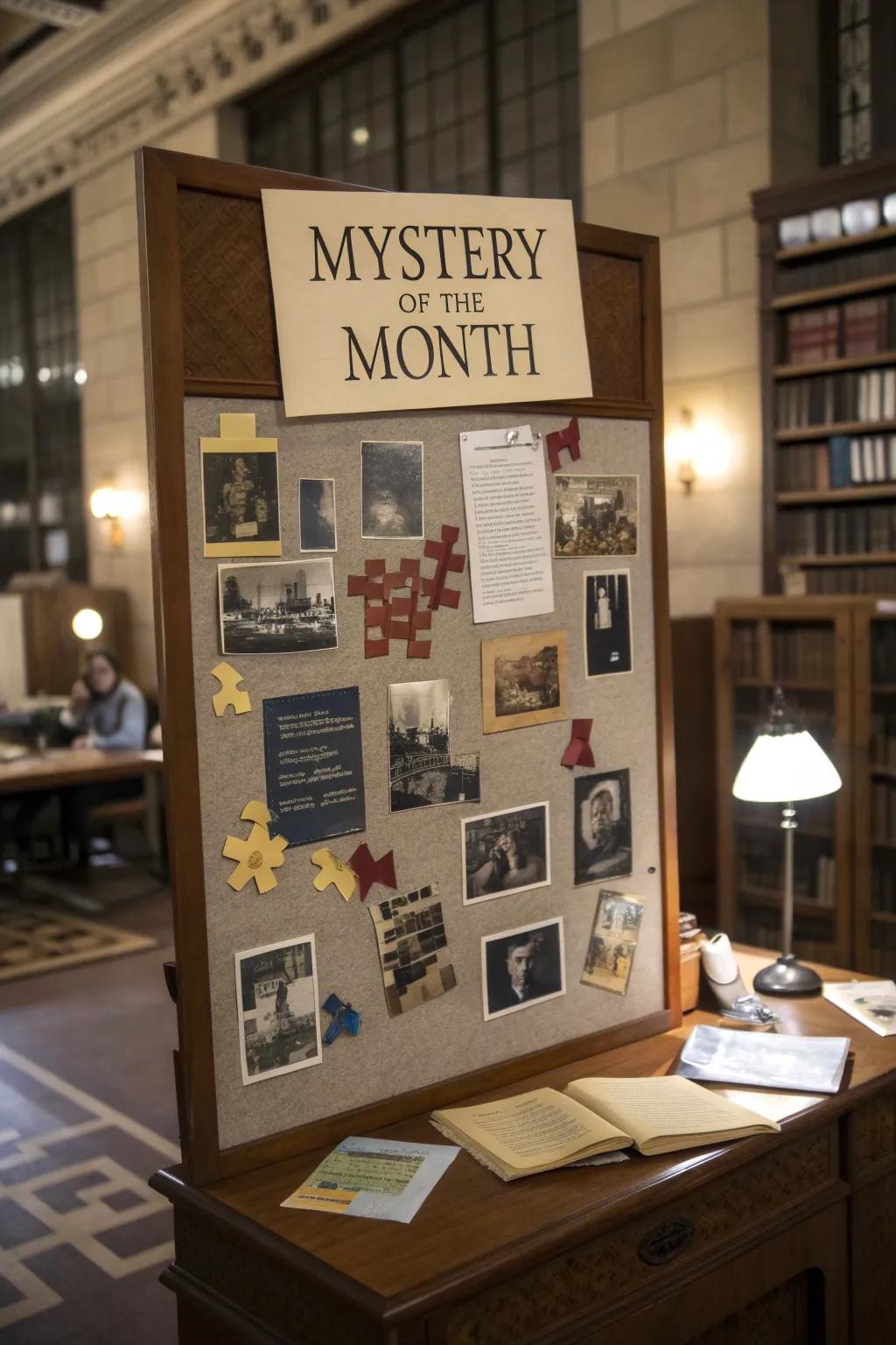 An intriguing mystery board that generates interest and curiosity.