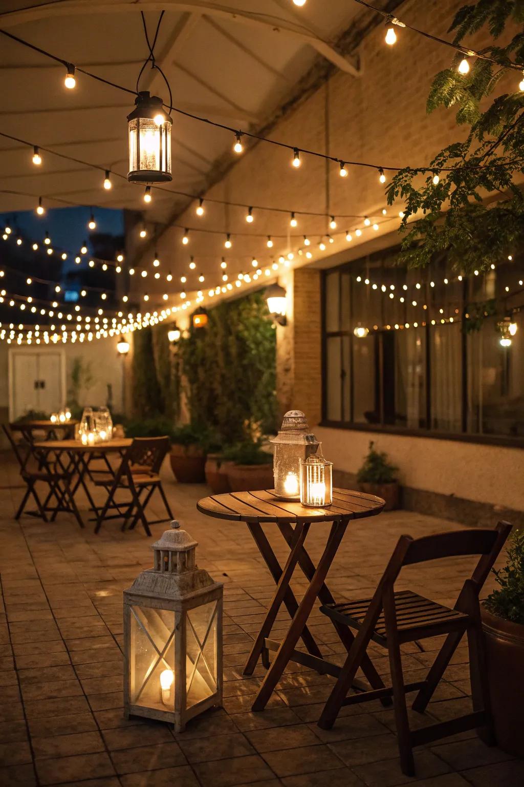 Setting illumination transforms the atmosphere of your indoor patio.