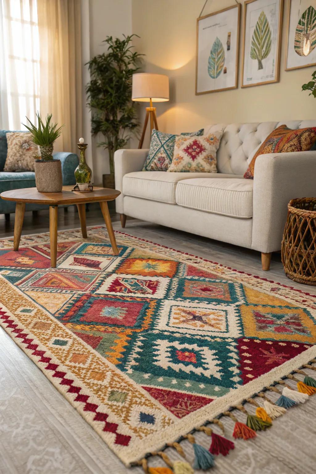 Eclectic rug designs add warmth and an Italian flair to your decor.